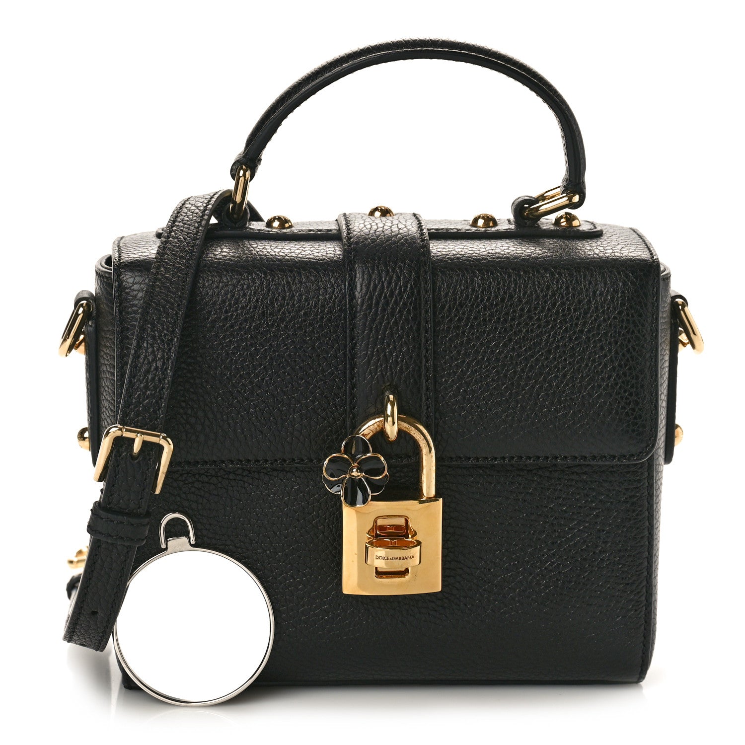 Dolce & Gabbana DOLCE GABBANA Calfskin Miss Bonita Top Handle Bag Black 3 of 10