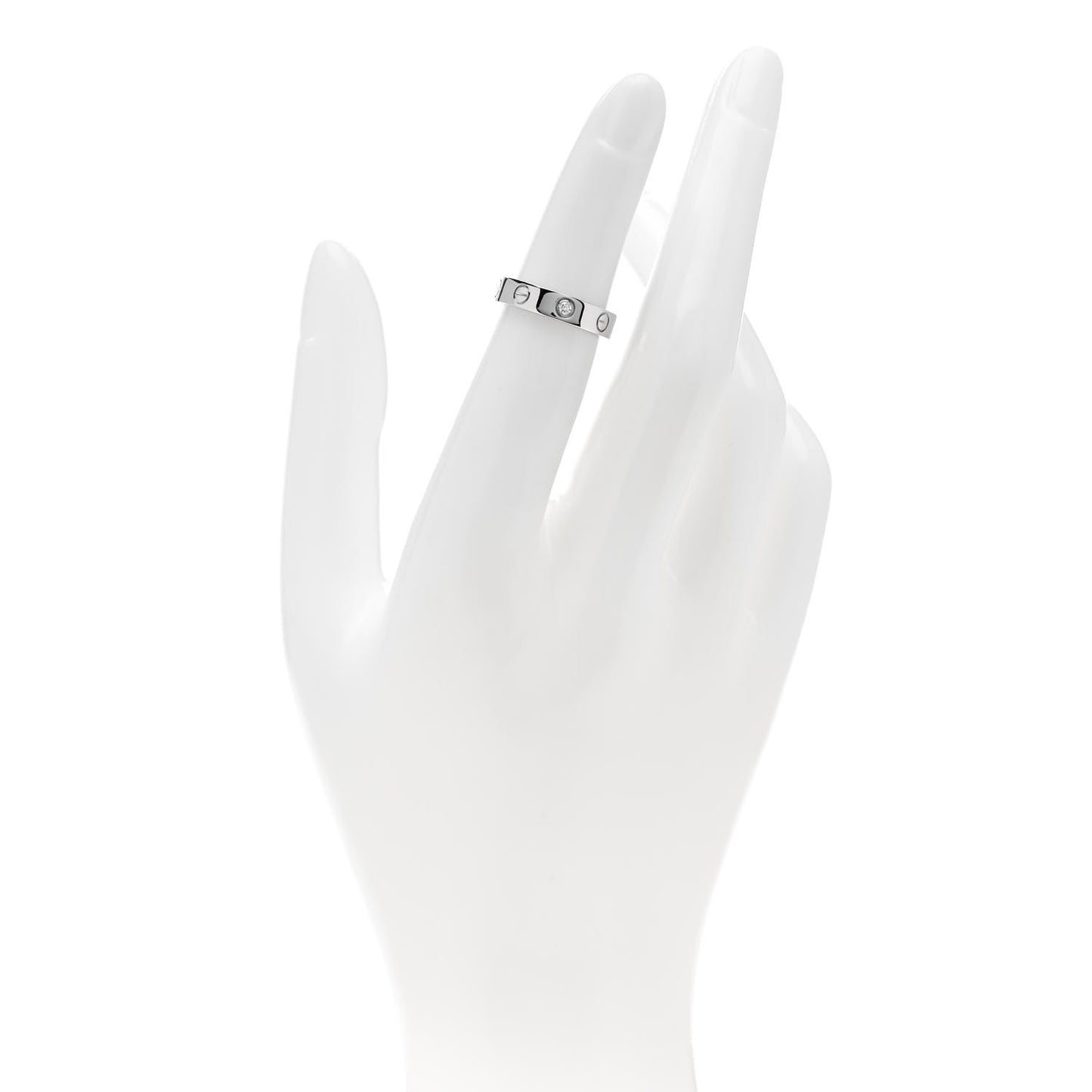 18K White Gold Diamond 4mm LOVE Wedding Band Ring 47 4