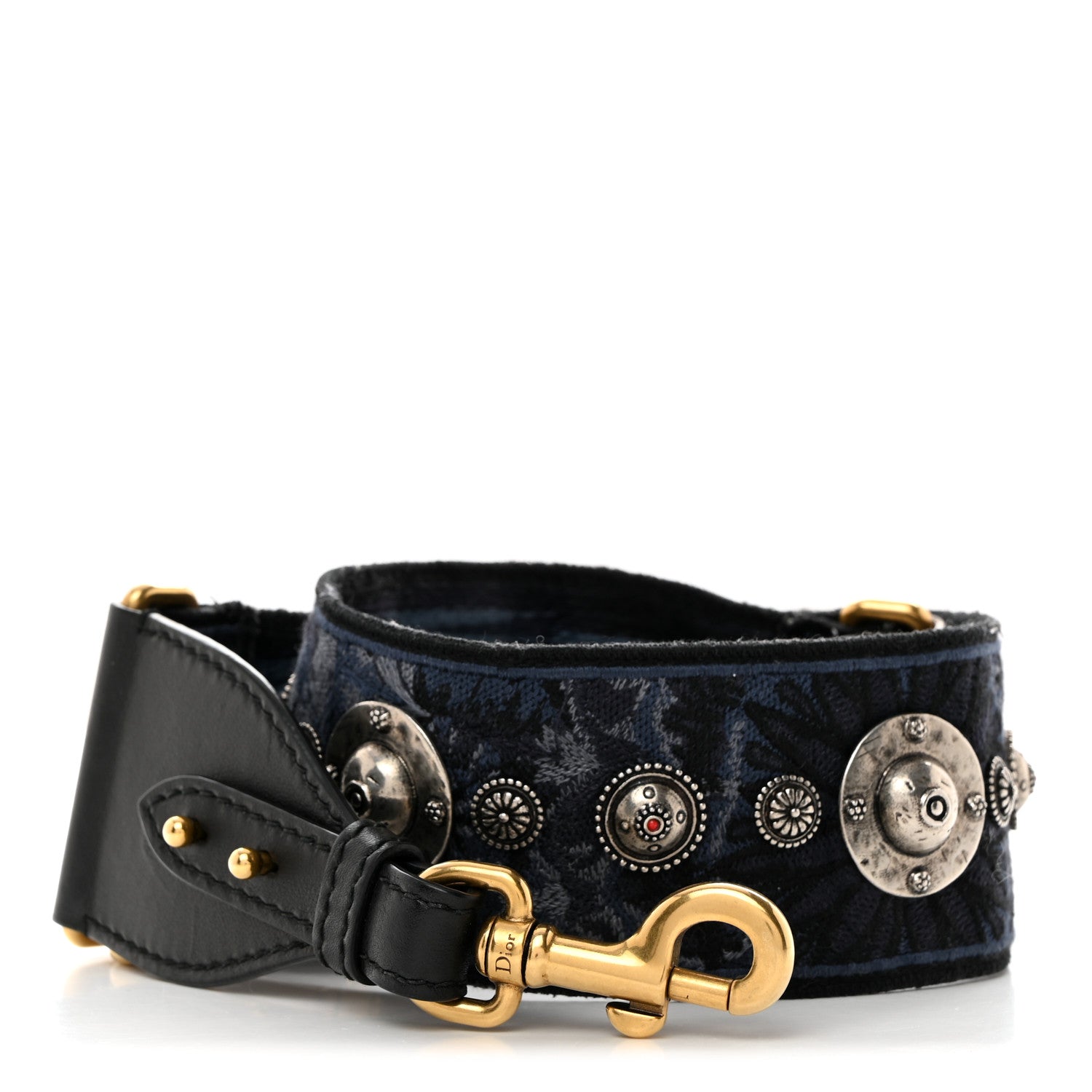 Christian Dior Canvas Embroidered Studded KaleiDiorscopic Adjustable Shoulder Strap Blue 1 of 5