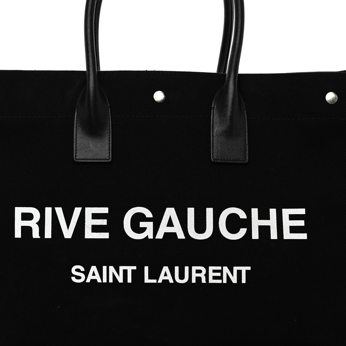 Linen Calfskin Rive Gauche Tote Black
