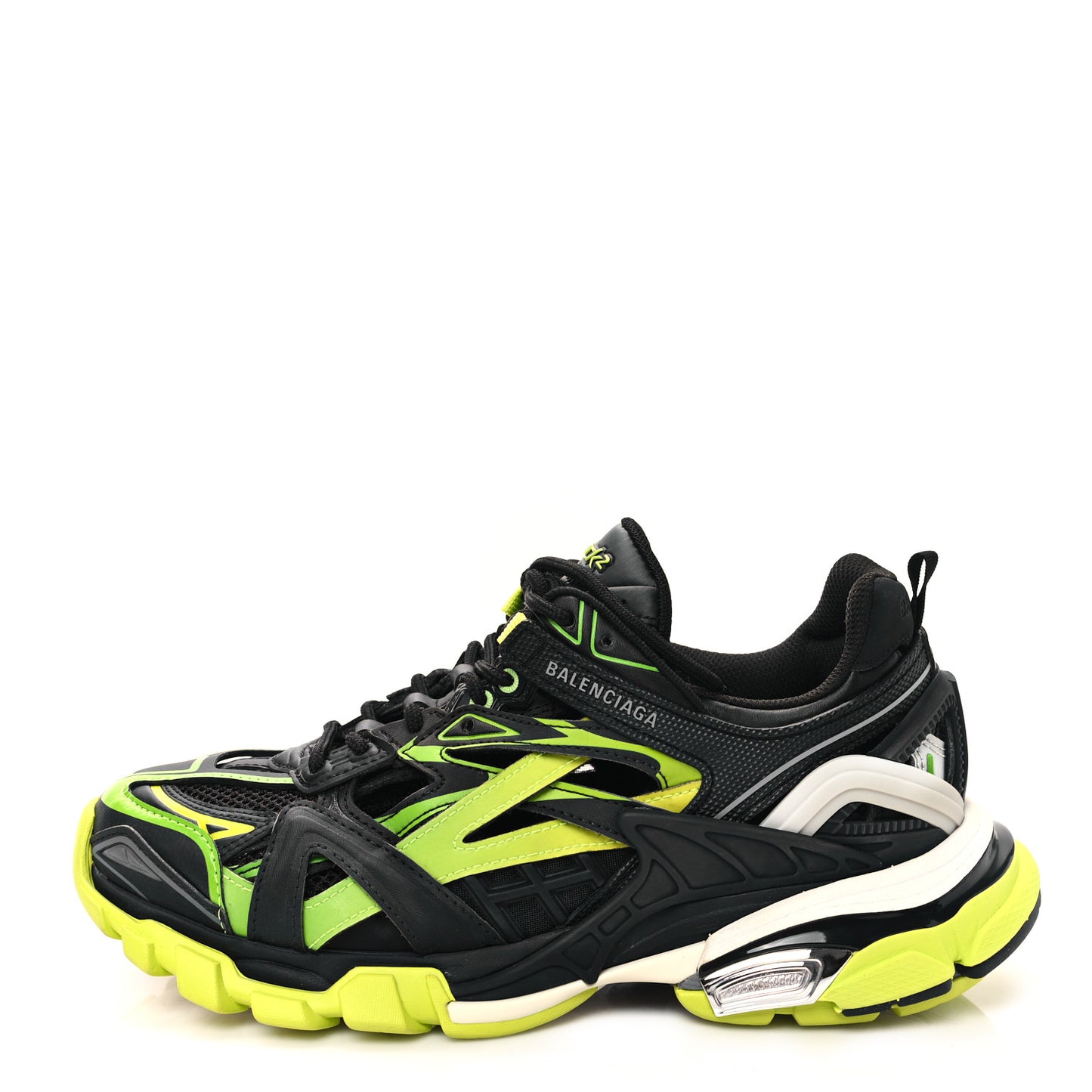 Rubber Mesh Tri-Color Clear Sole Mens Track.2 Open Sneakers 39 Black Yellow