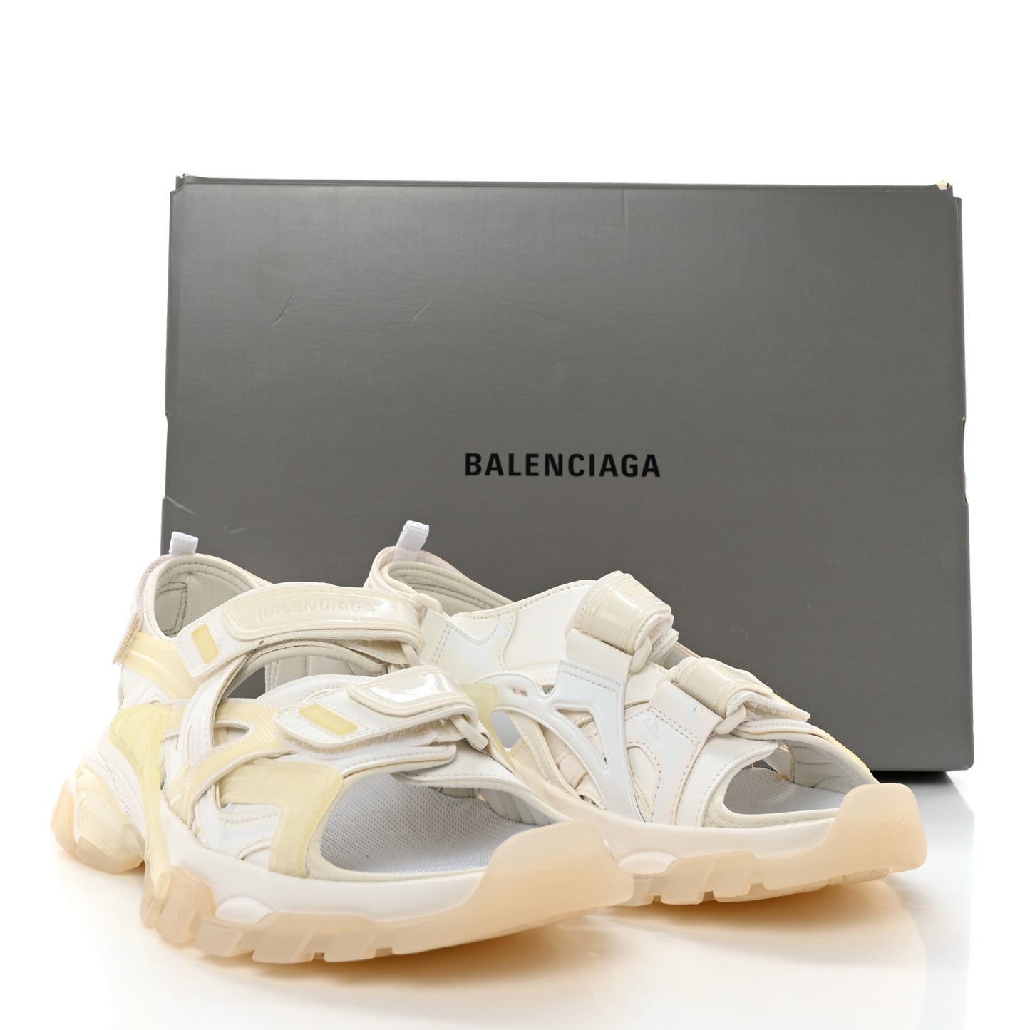 Neoprene Rubber Clear Sole Womens Track Sandals 39 White