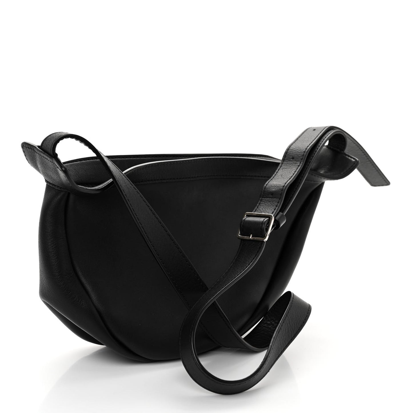 Smooth Calfskin Small Slouchy Banana Bag Black