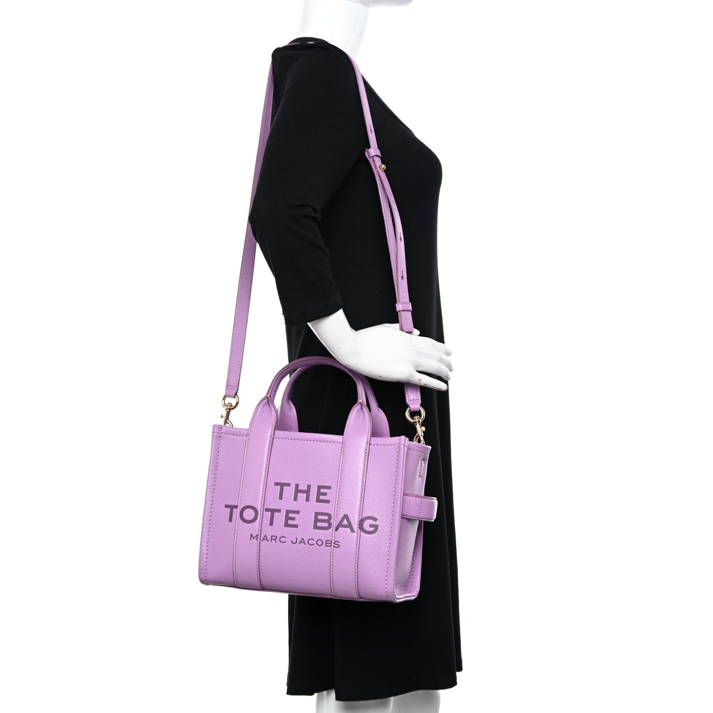Grained Calfskin Small The Tote Bag Regal Orchid