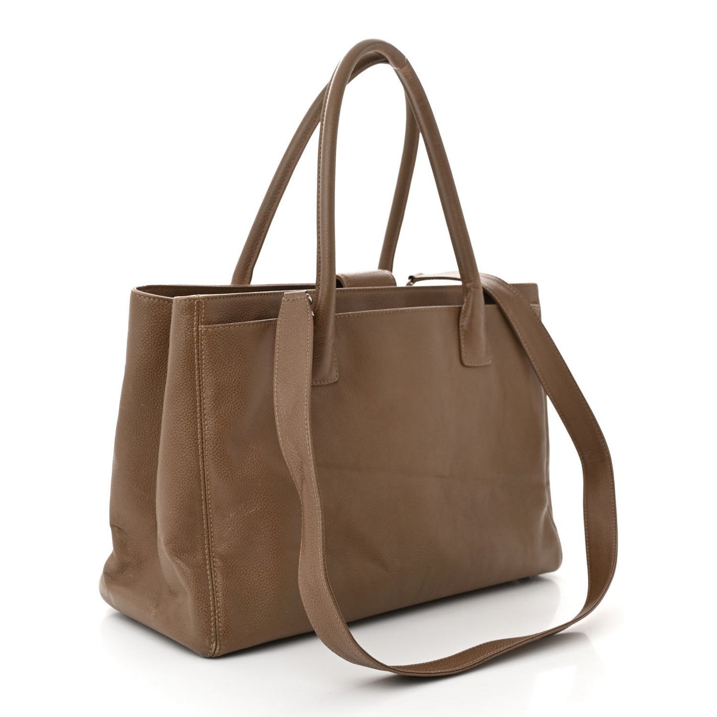 Calfskin Cerf Executive Shopper Tote Light Brown