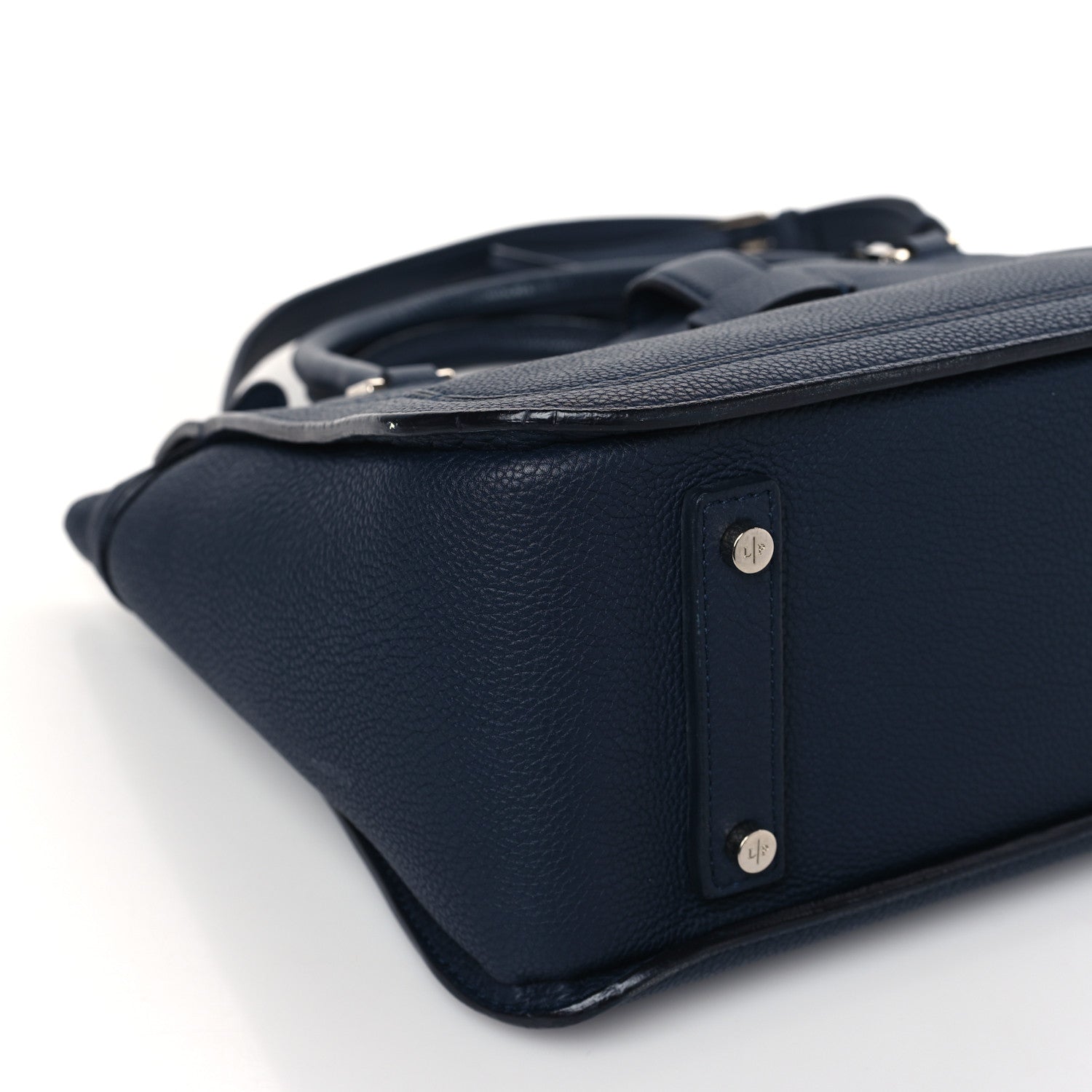 Loro Piana Grained Calfskin Bellevue Odessa Navy Blue 7 of 10
