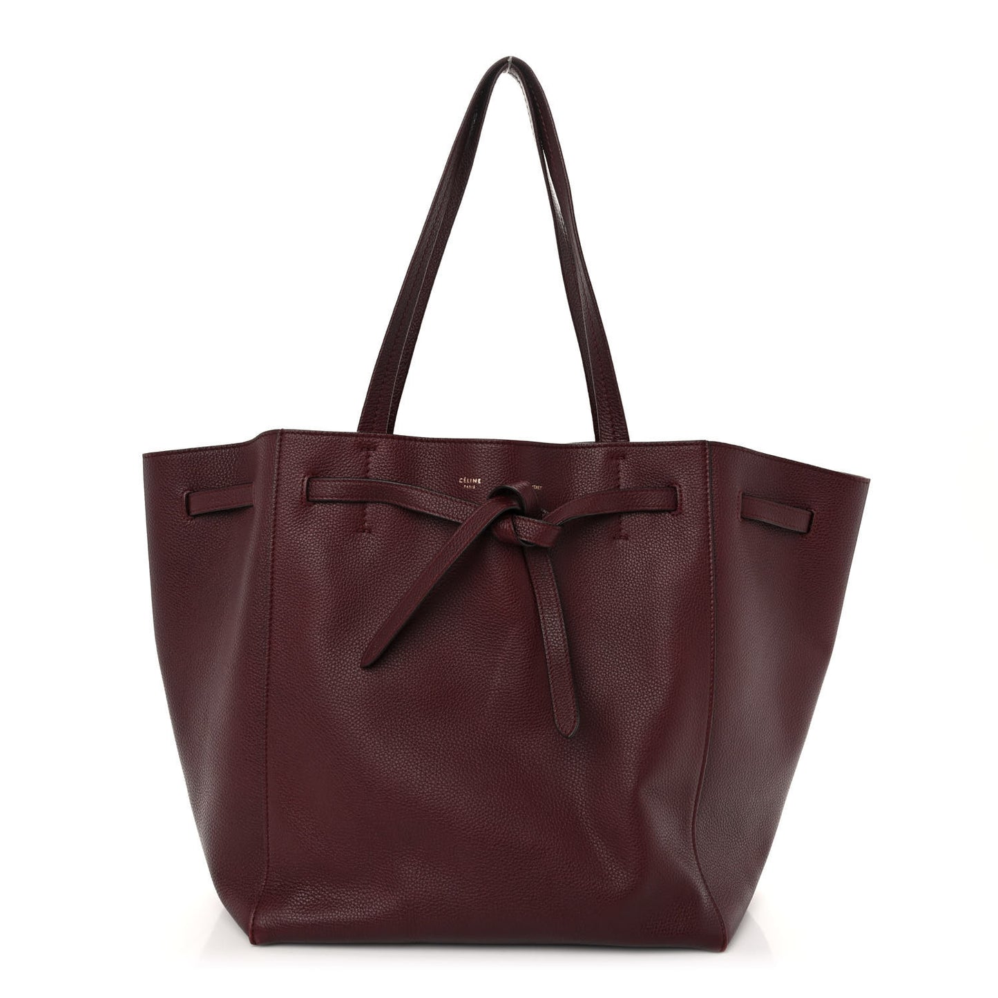 Soft Grained Calfskin Small Belt Cabas Phantom Burgundy