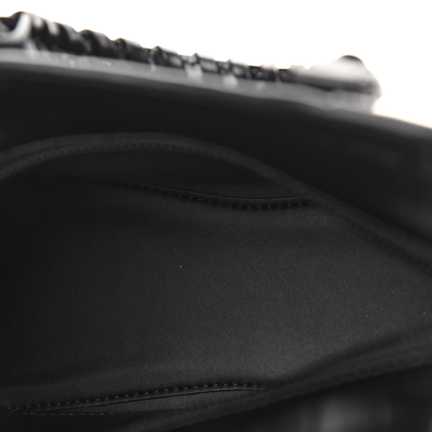 Semi Shiny Calfskin Crocodile Embossed Neo Classic Black Hardware Mini City Black