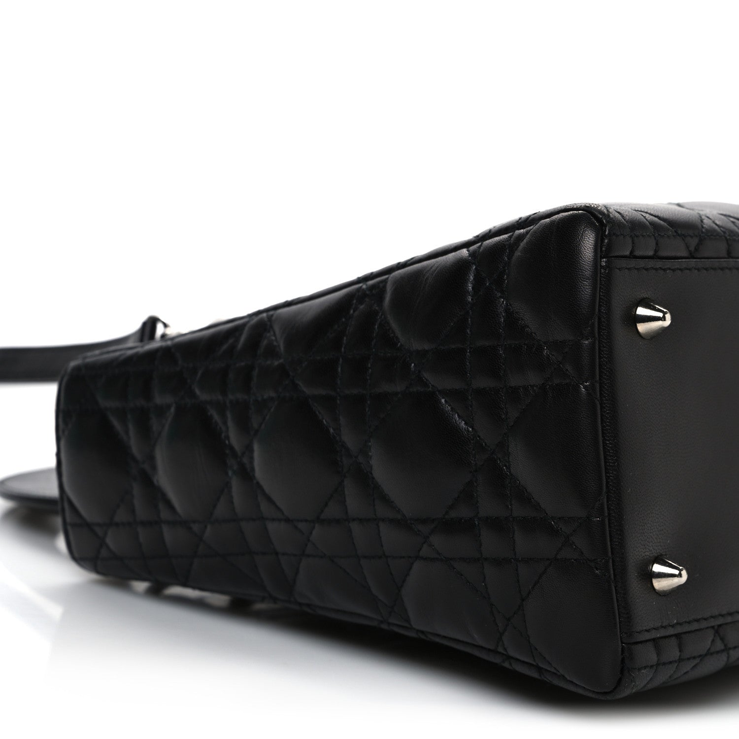 Christian Dior Lambskin Cannage Medium Lady Dior Black 9 of 10