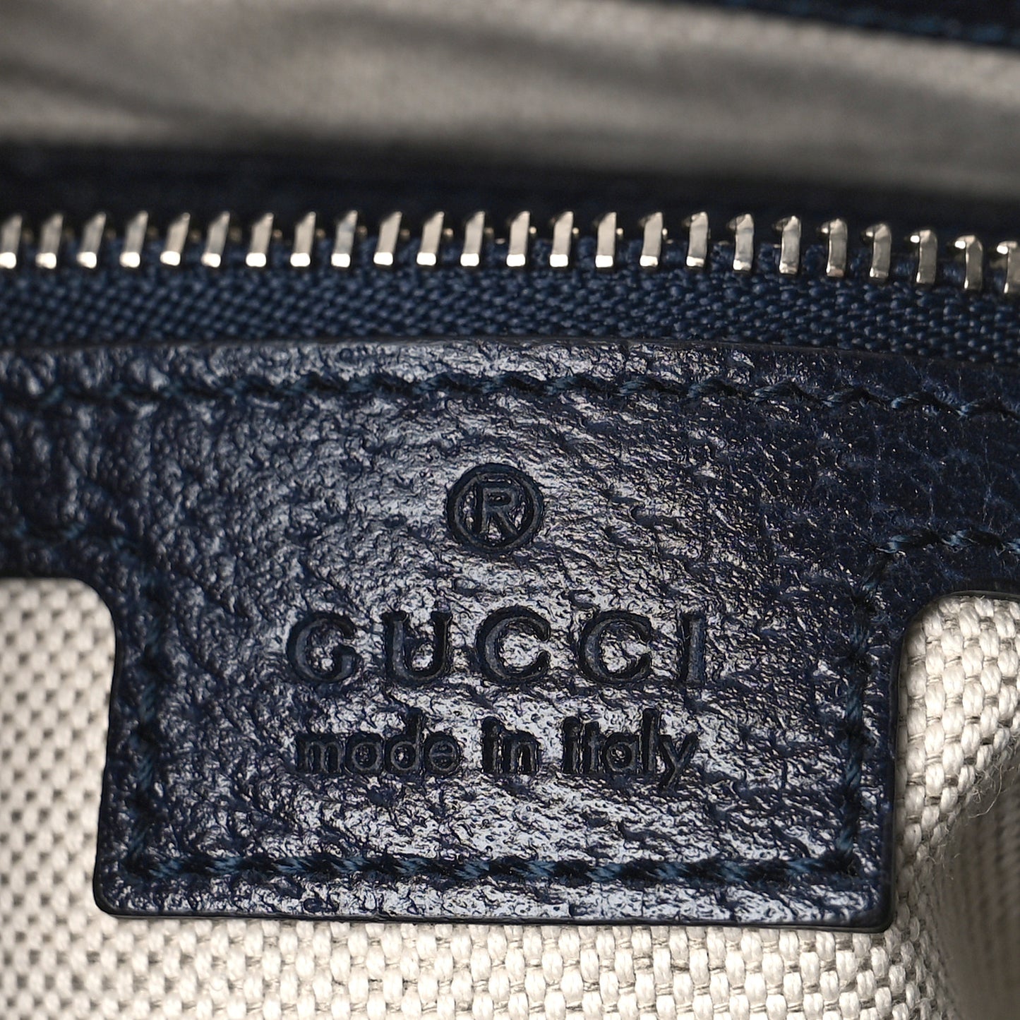 GG Supreme Monogram Textured Dollar Calfskin Web Small Jackie 1961 Hobo Beige Blue