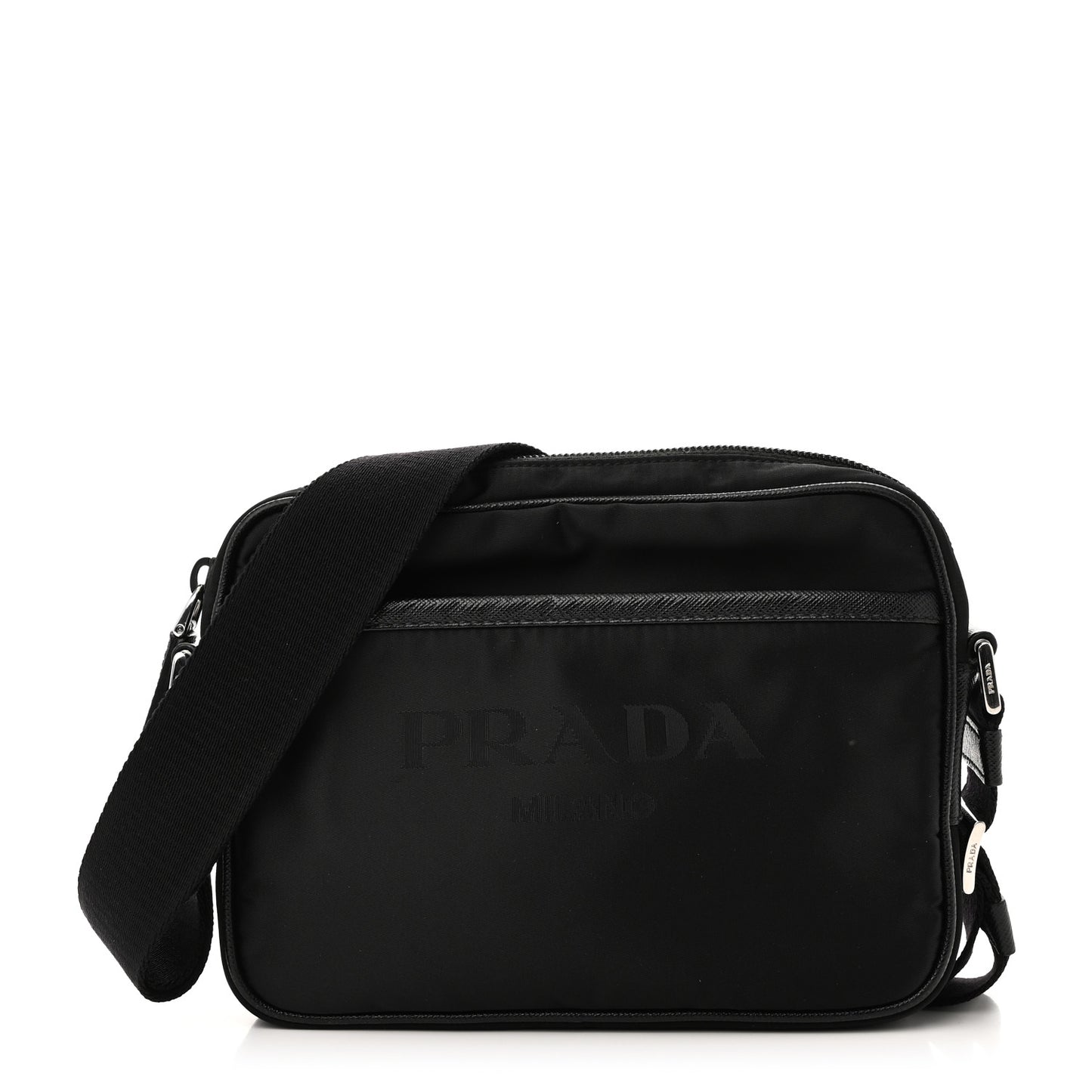 Tessuto Nylon Saffiano Logo Camera Bag Black