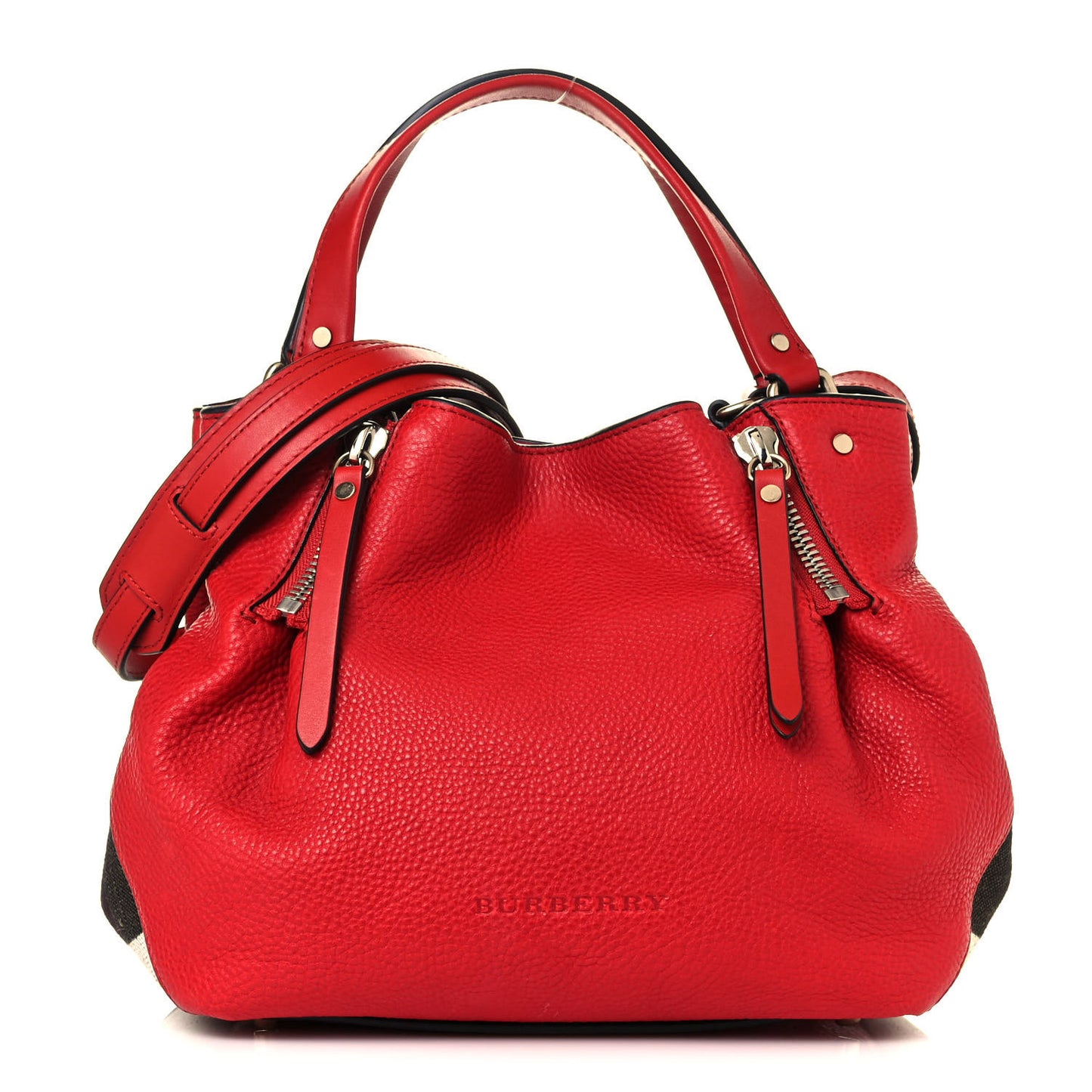 Grainy Calfskin House Check Small Maidstone Red