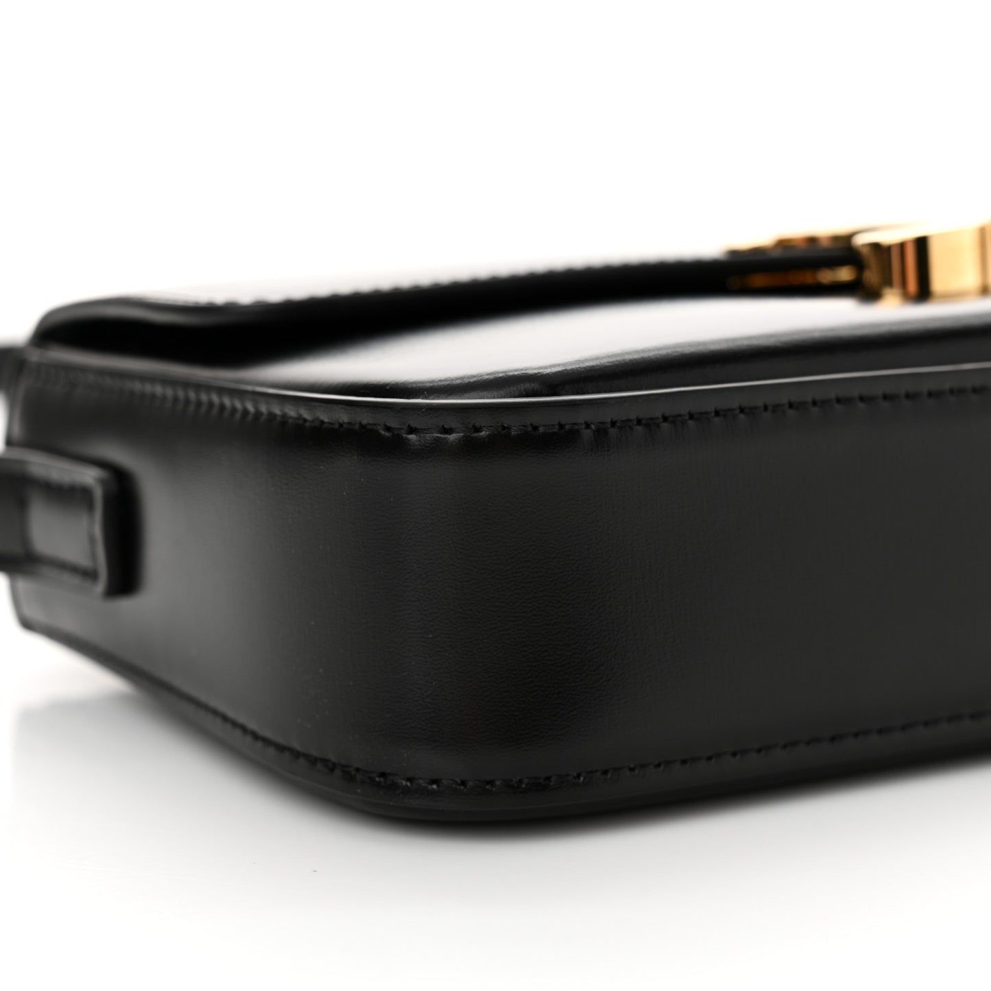 Shiny Calfskin Triomphe Shoulder Bag Black
