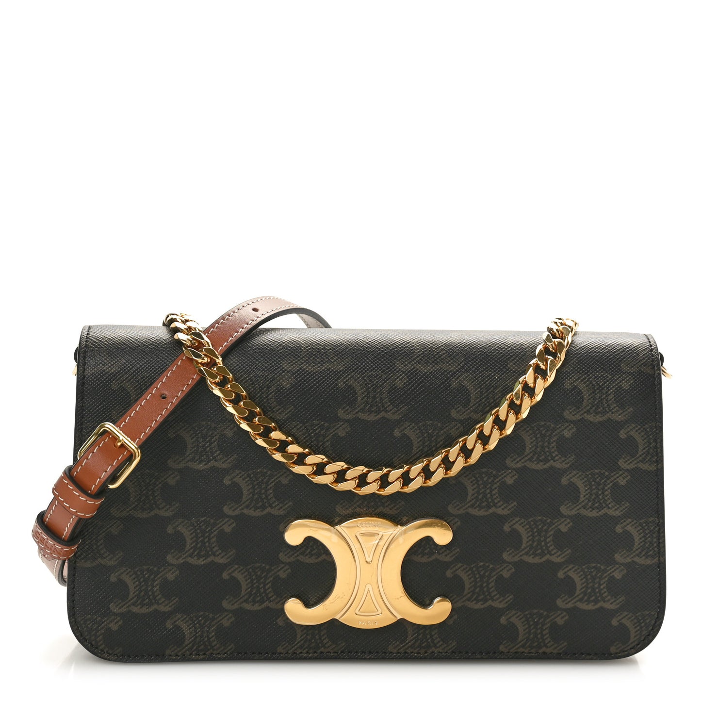 Triomphe Canvas Multipochette Tan