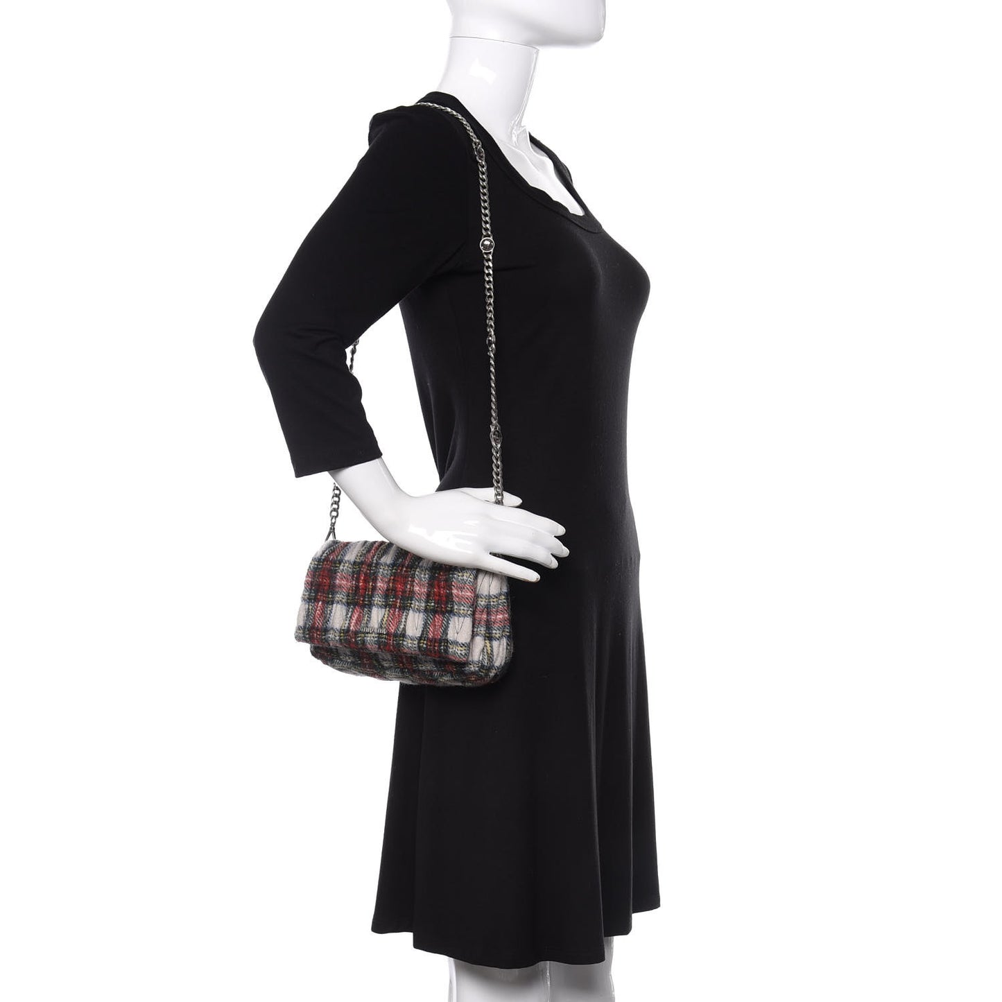 Tartan Matelasse Small Flap Naturale