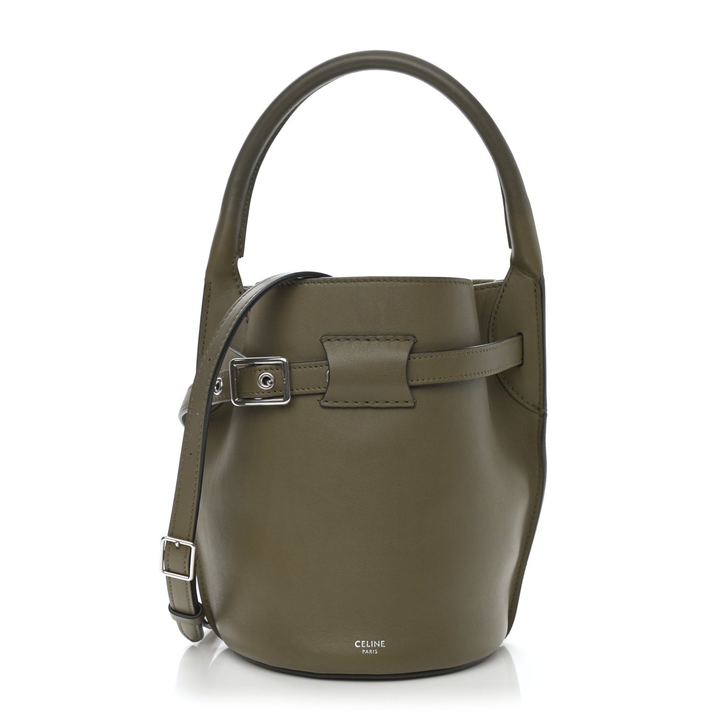 Smooth Calfskin Nano Big Bag Bucket Army Green
