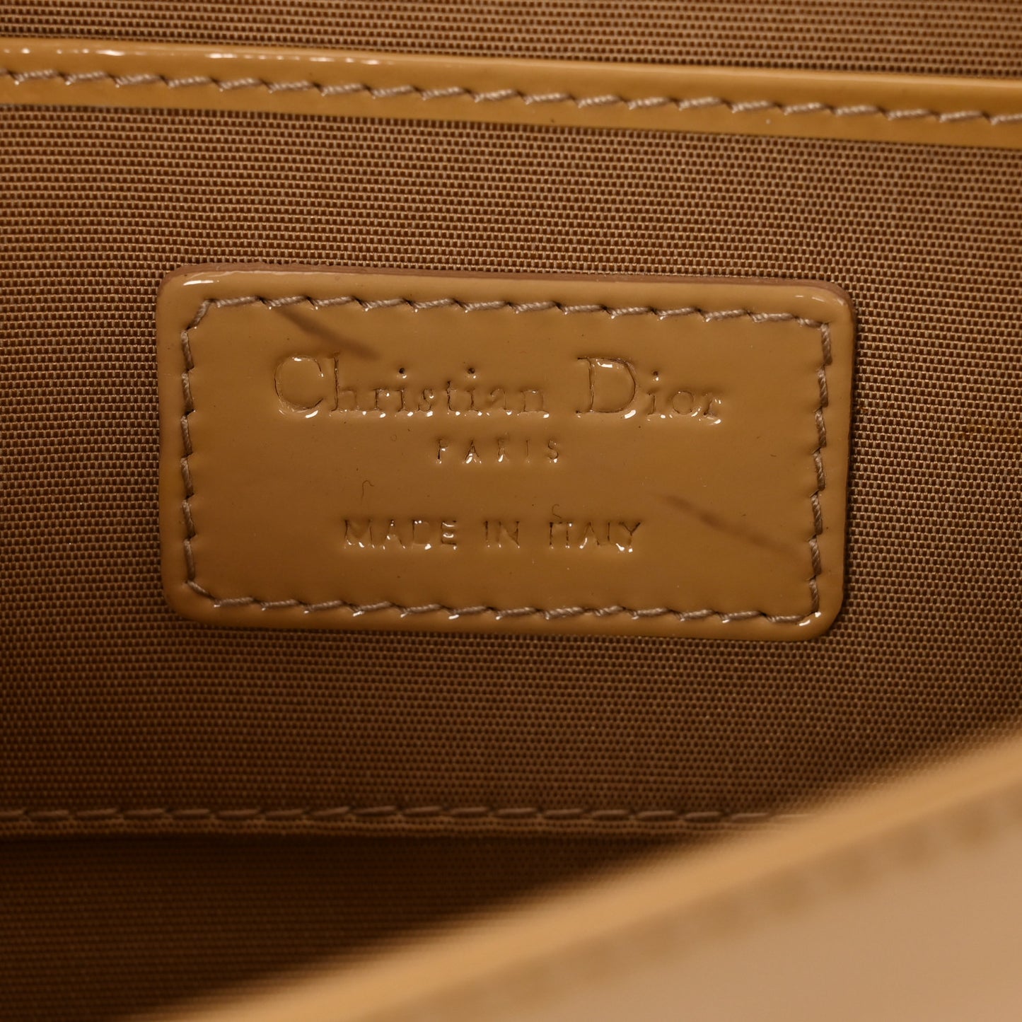 Patent Cannage Lady Dior Convertible Clutch Beige