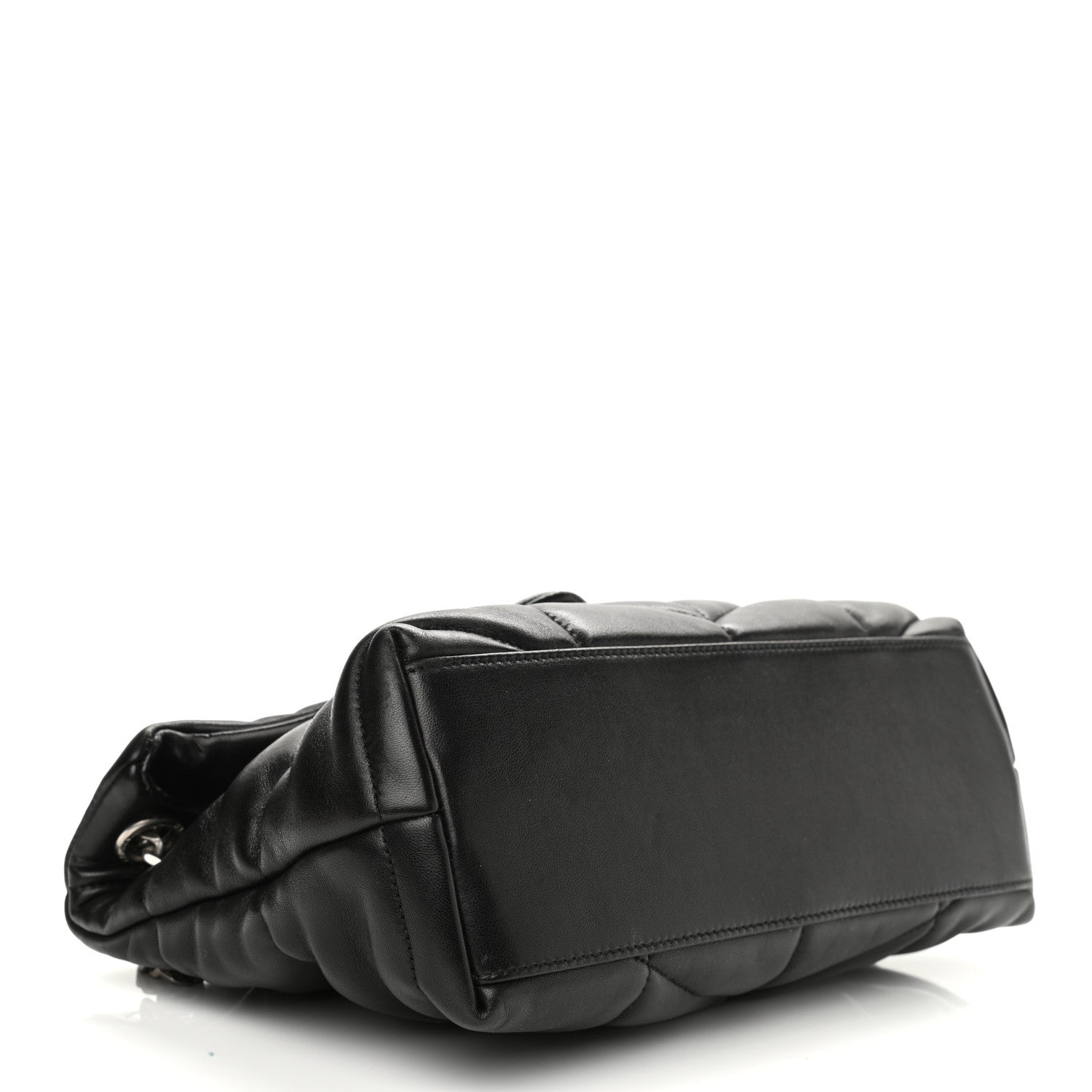 Saint Laurent Lambskin Quilted Small Loulou Puffer Monogram Chain Satchel Black 4 of 12