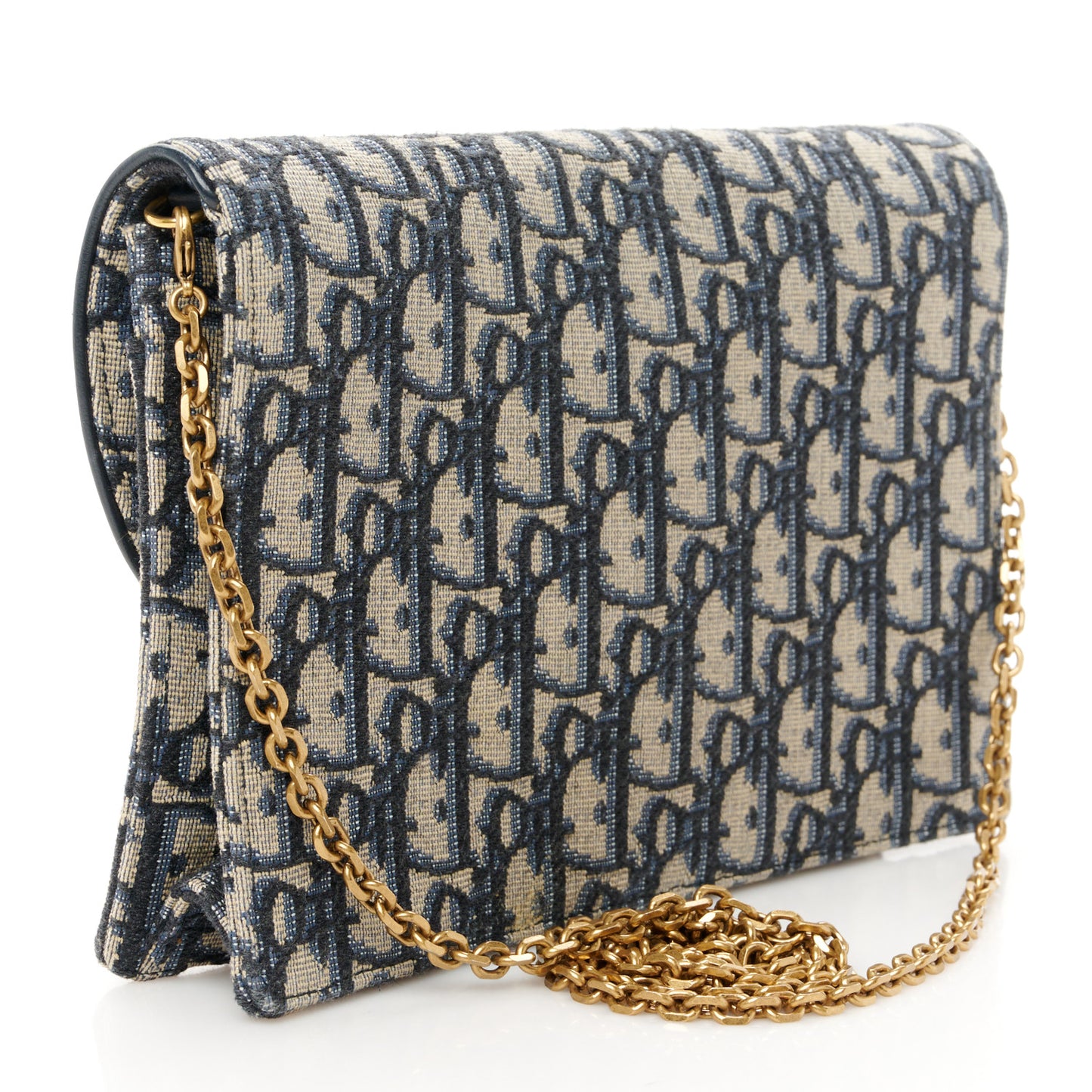 Oblique Saddle Chain Pouch Blue