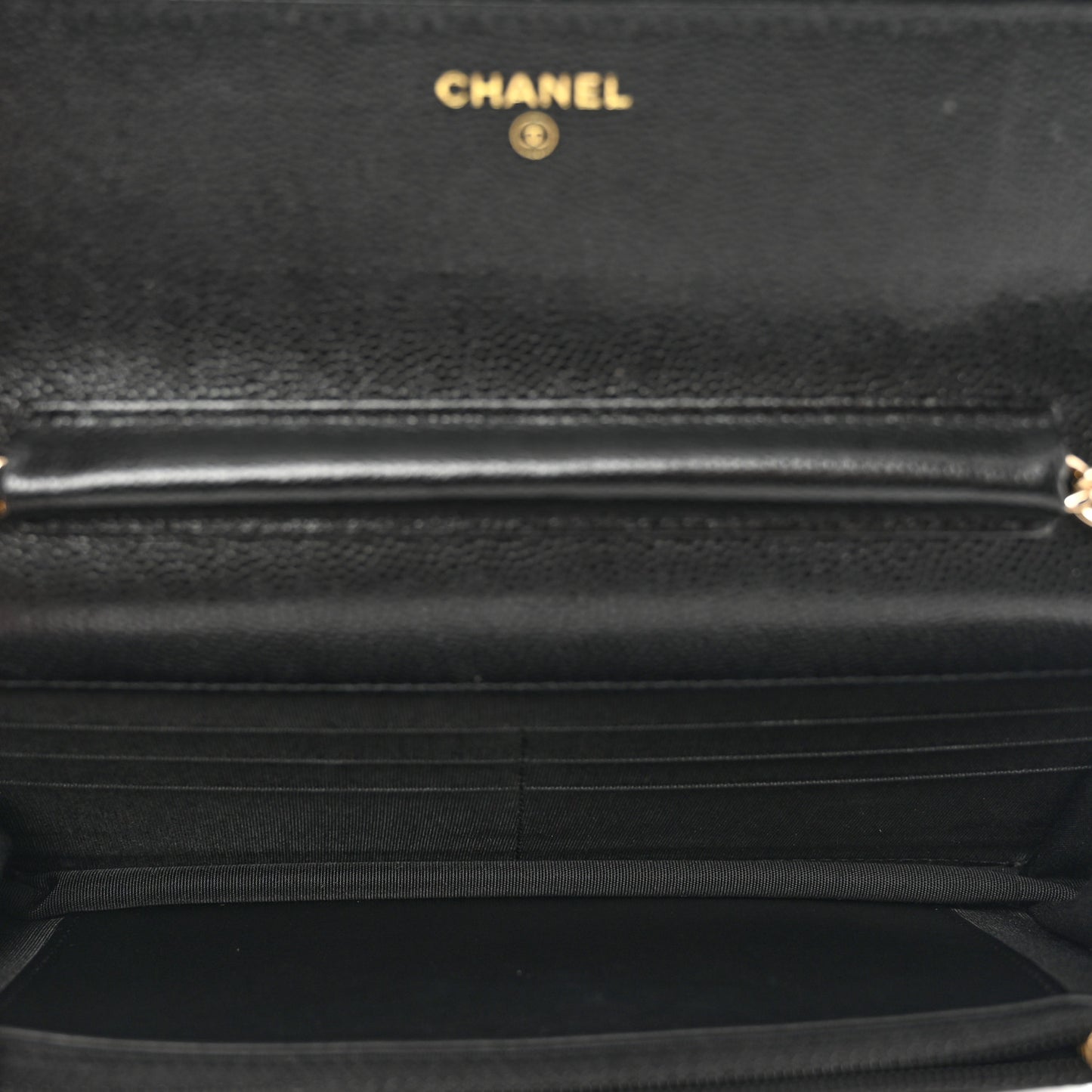 Caviar Quilted French New Wave Chain CC Wallet On Chain WOC Black