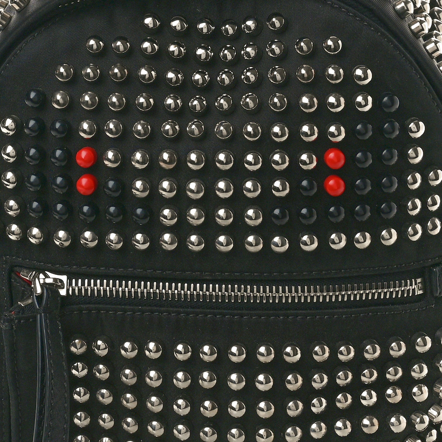 Nylon Vitello Dolce Studded Monster Mini Backpack Black