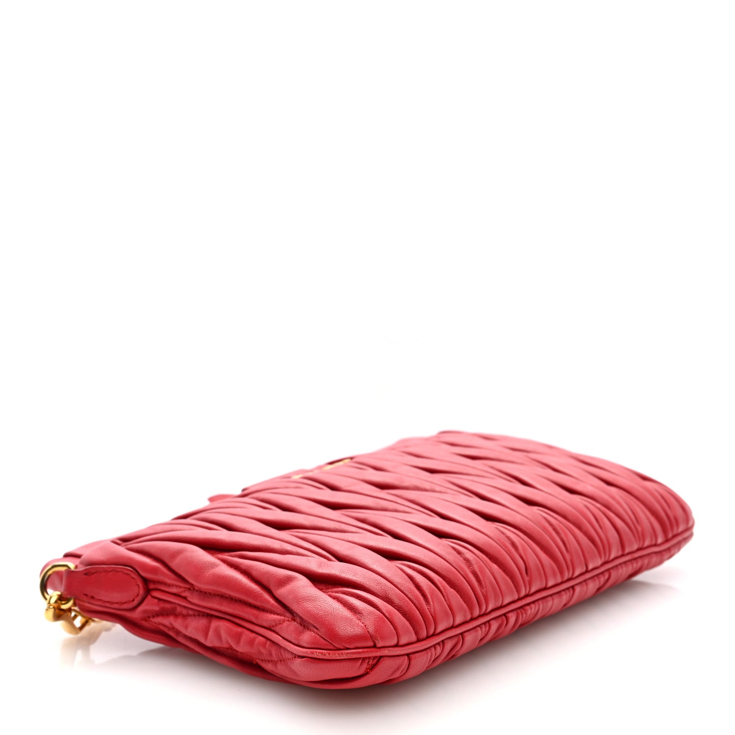 Nappa Matelasse Crossbody Clutch Red