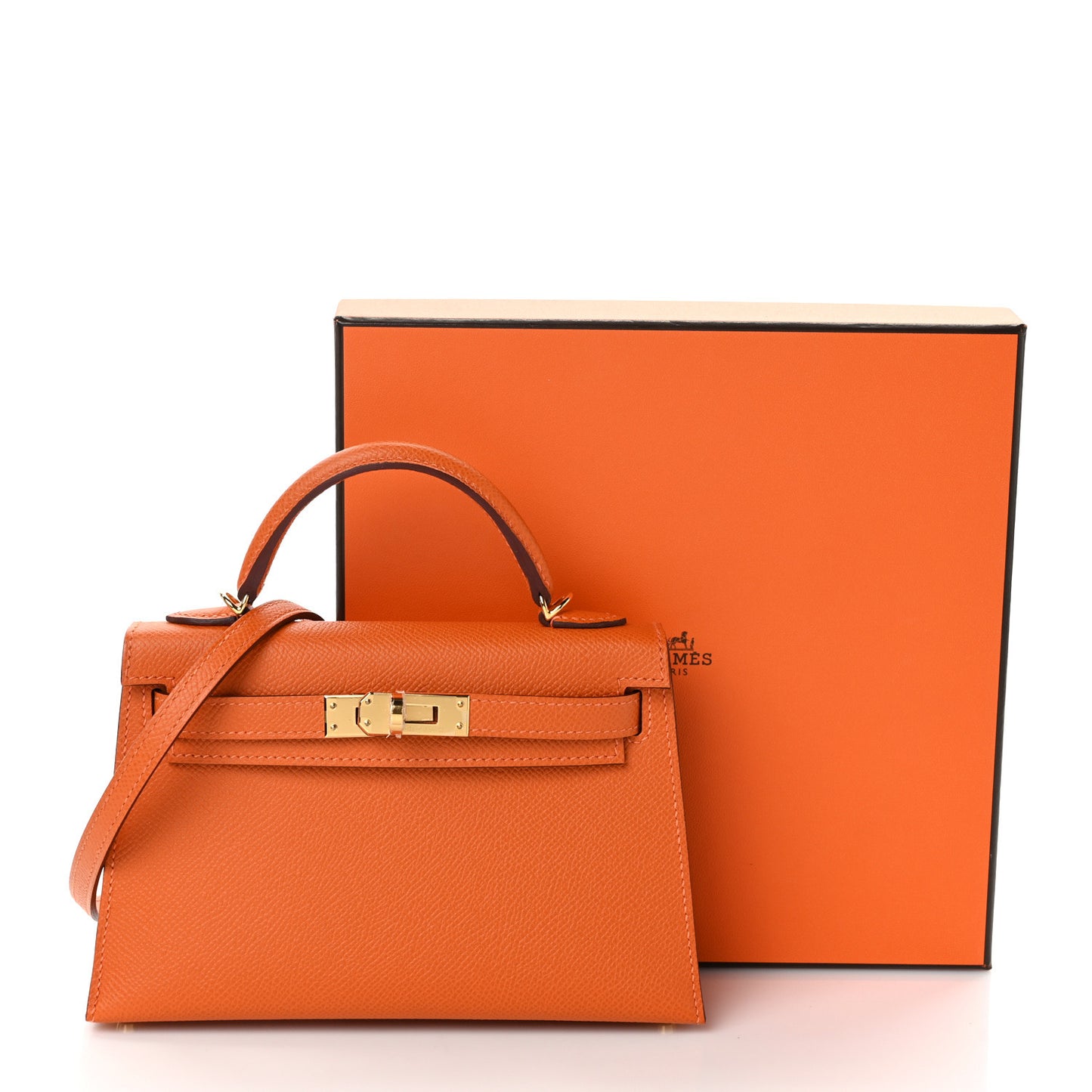 Epsom Horseshoe Mini Kelly Sellier 20 Orange Rouge Casaque