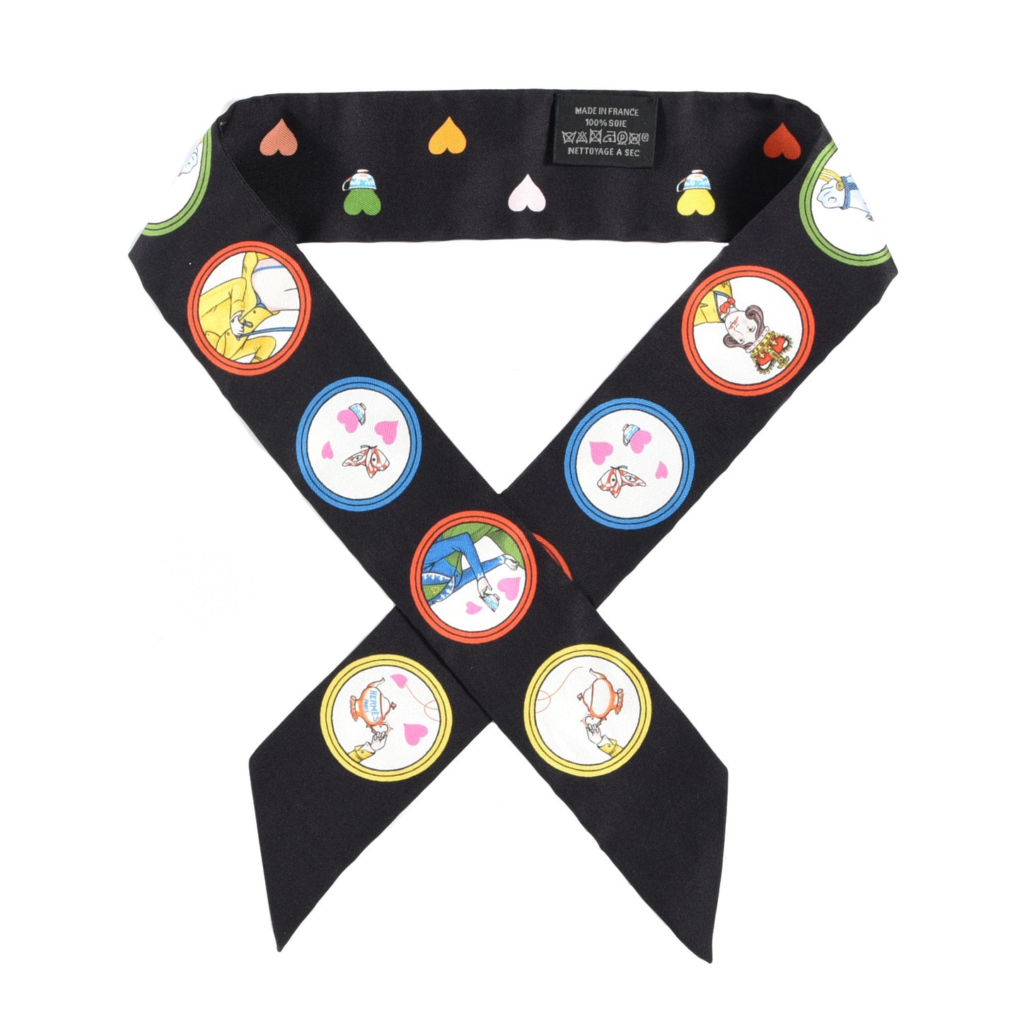 Silk Tea Time Twilly Black Rouge Multicolor