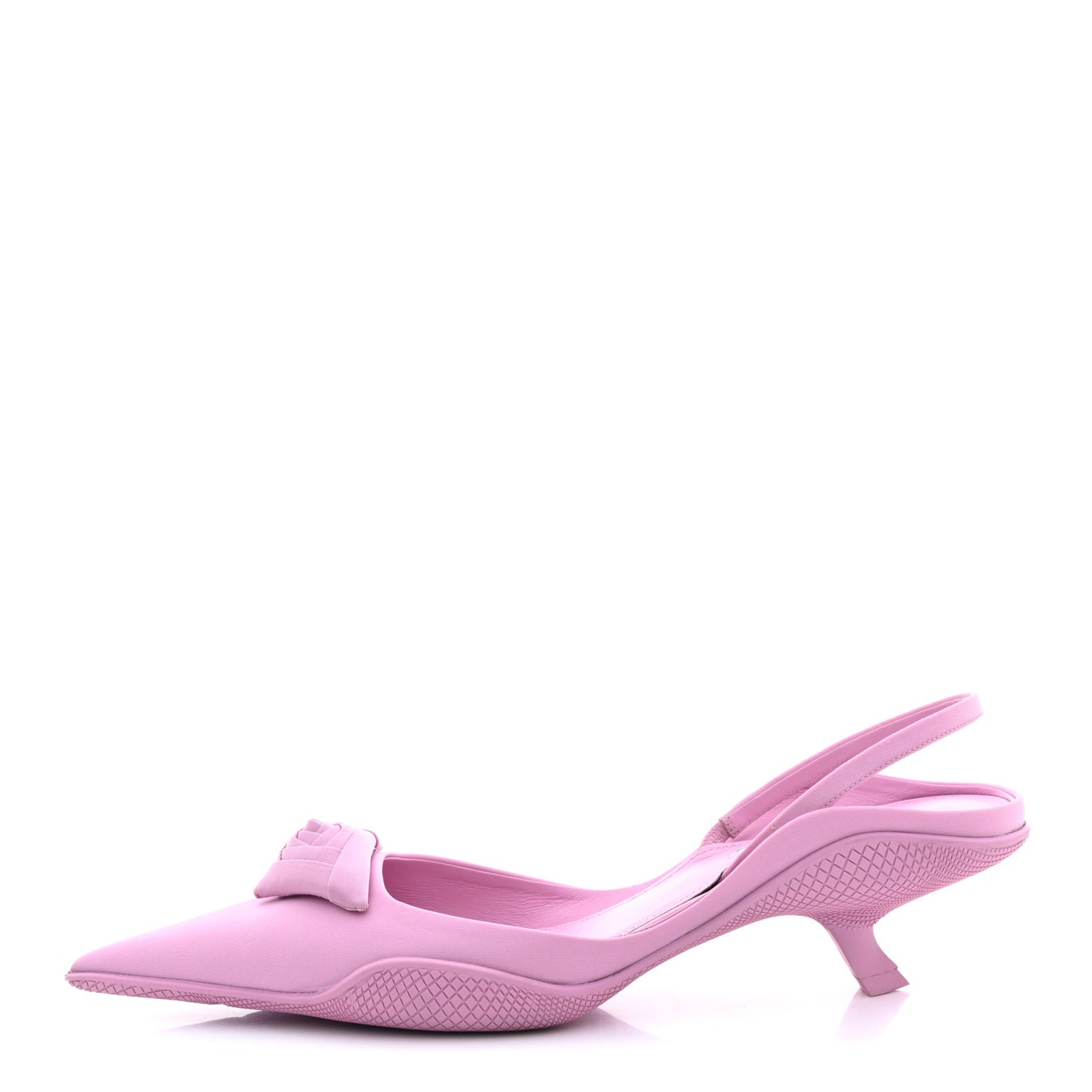 Nylon Flower Pointed Toe 45mm Slingback Pumps 38.5 Primula