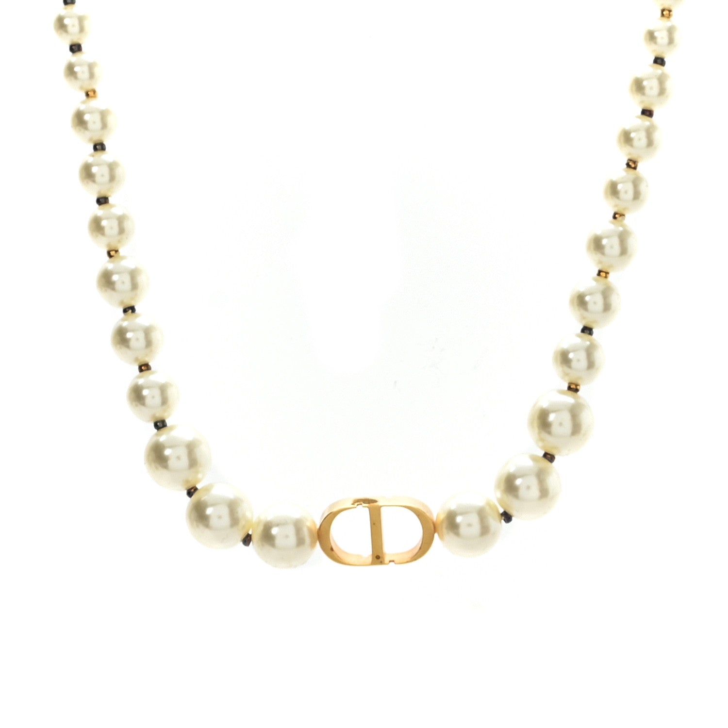 Christian Dior Pearl 30 Montaigne Choker Necklace Gold 1781852
