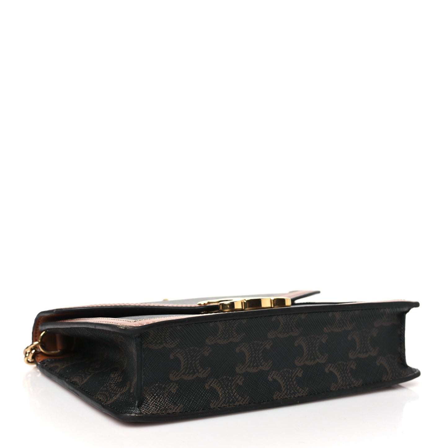 Triomphe Canvas Calfskin Envelope Bag Tan