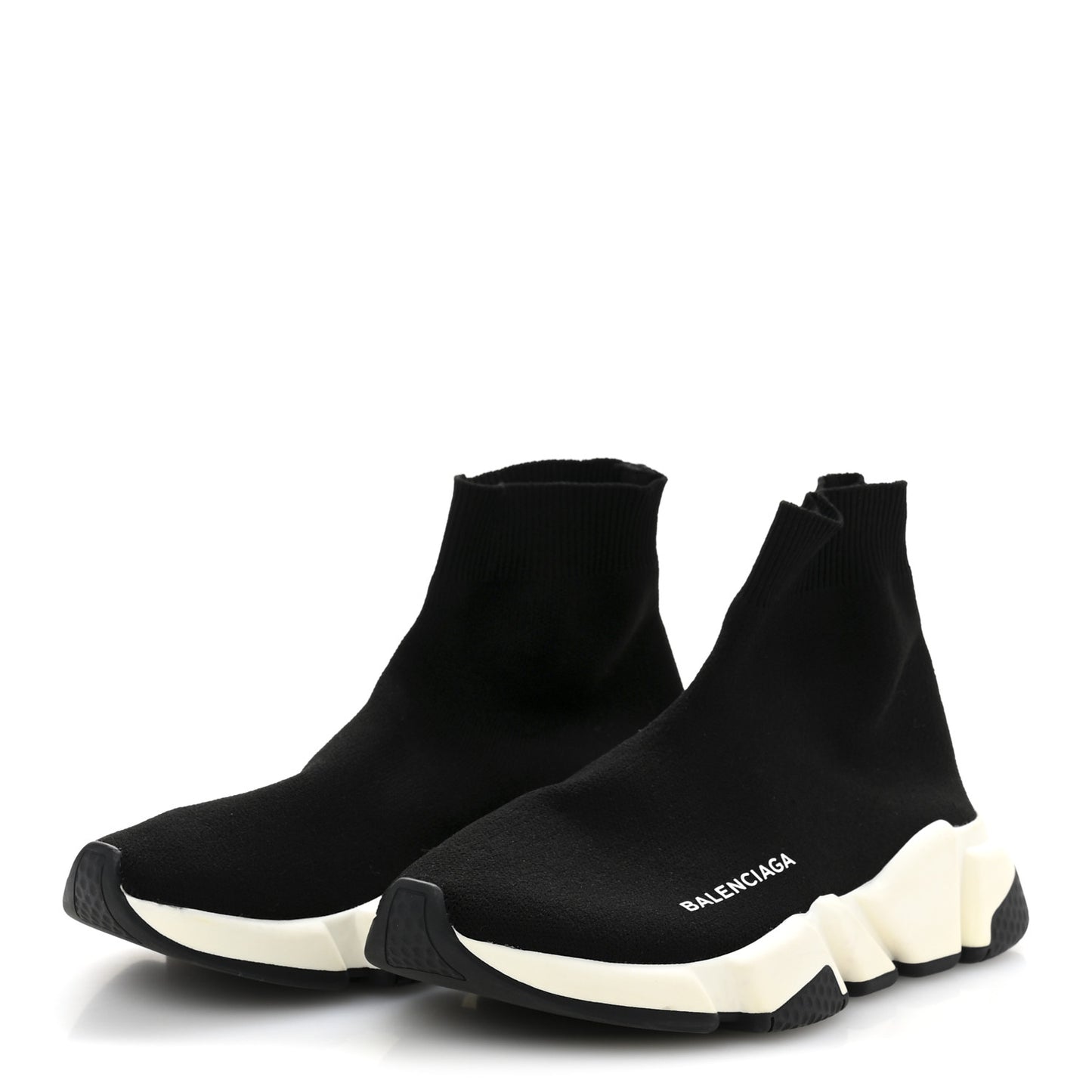 Neoprene Knit Womens Speed Sneakers 35 Black White