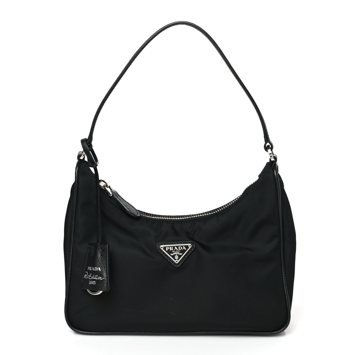 Tessuto Nylon Saffiano Mini Re-Edition 2005 Bag Black
