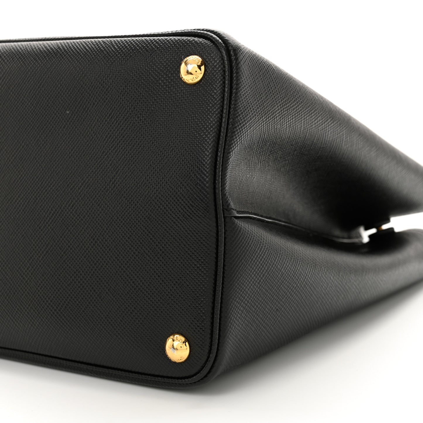 Saffiano Cuir Medium Double Bag Black Fuoco