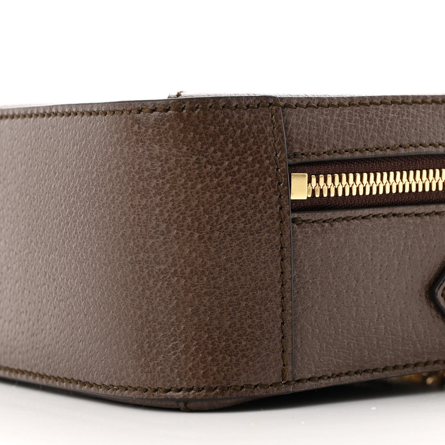 GG Supreme Monogram Mini Ophidia Top Handle Shoulder Bag Brown