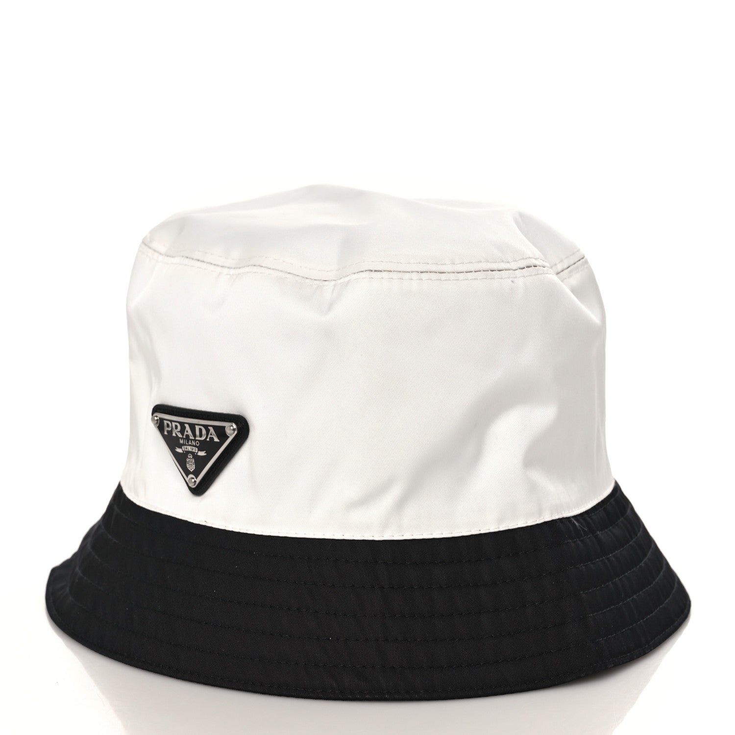 Prada Nylon Bucket Hat M White Black 1 of 7
