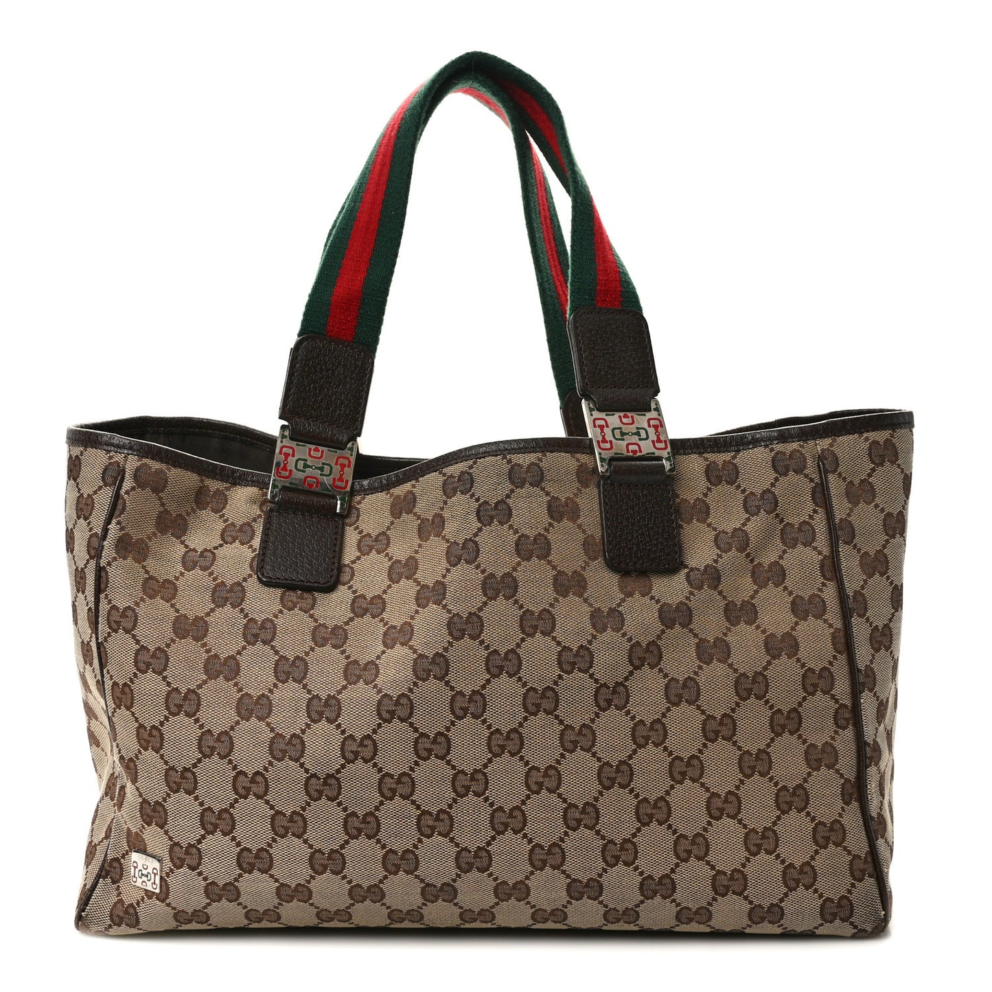 GG Monogram Web Pop Tote Dark Brown