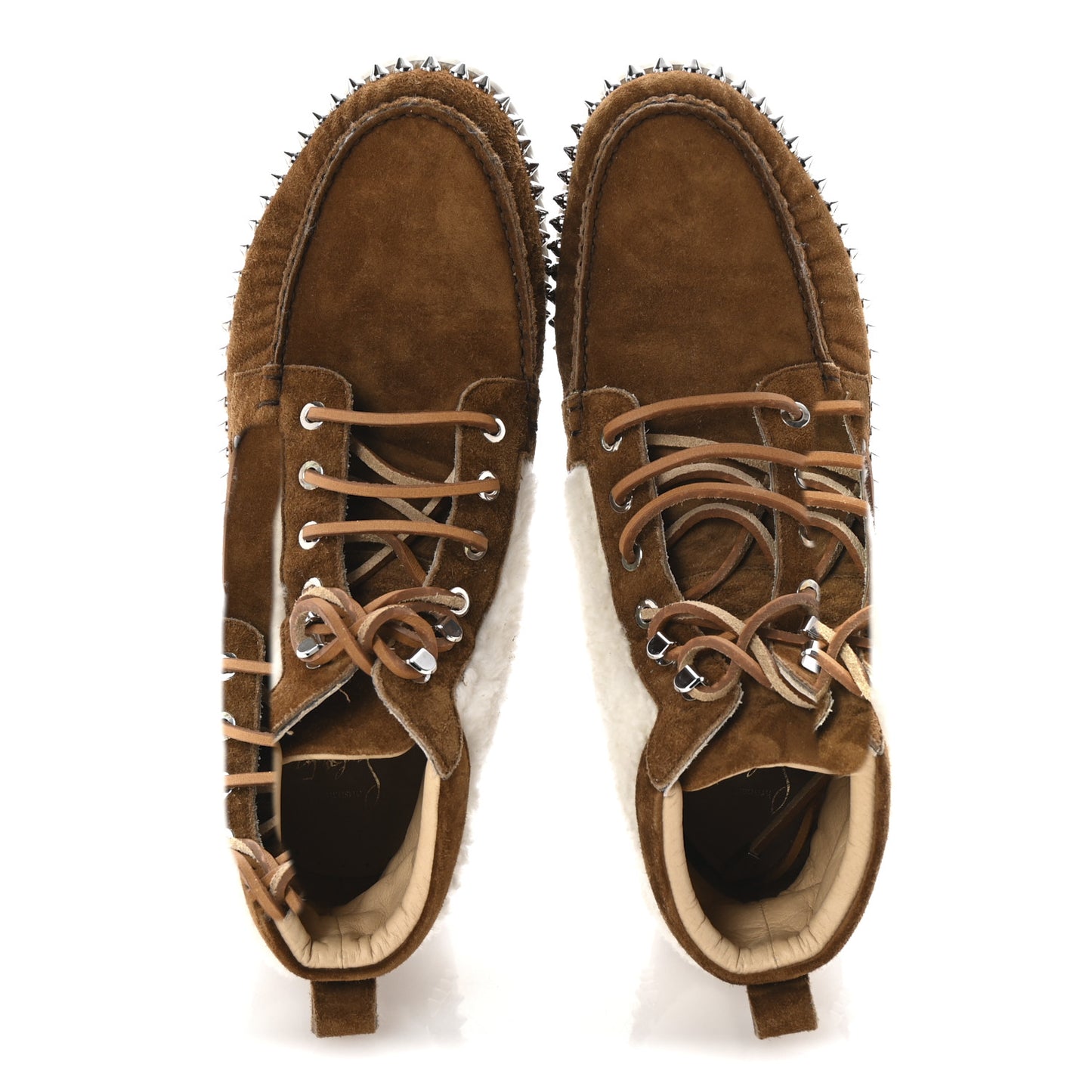 Suede Shearling Studded Toronto Flat Sneakers 40.5 Nounours