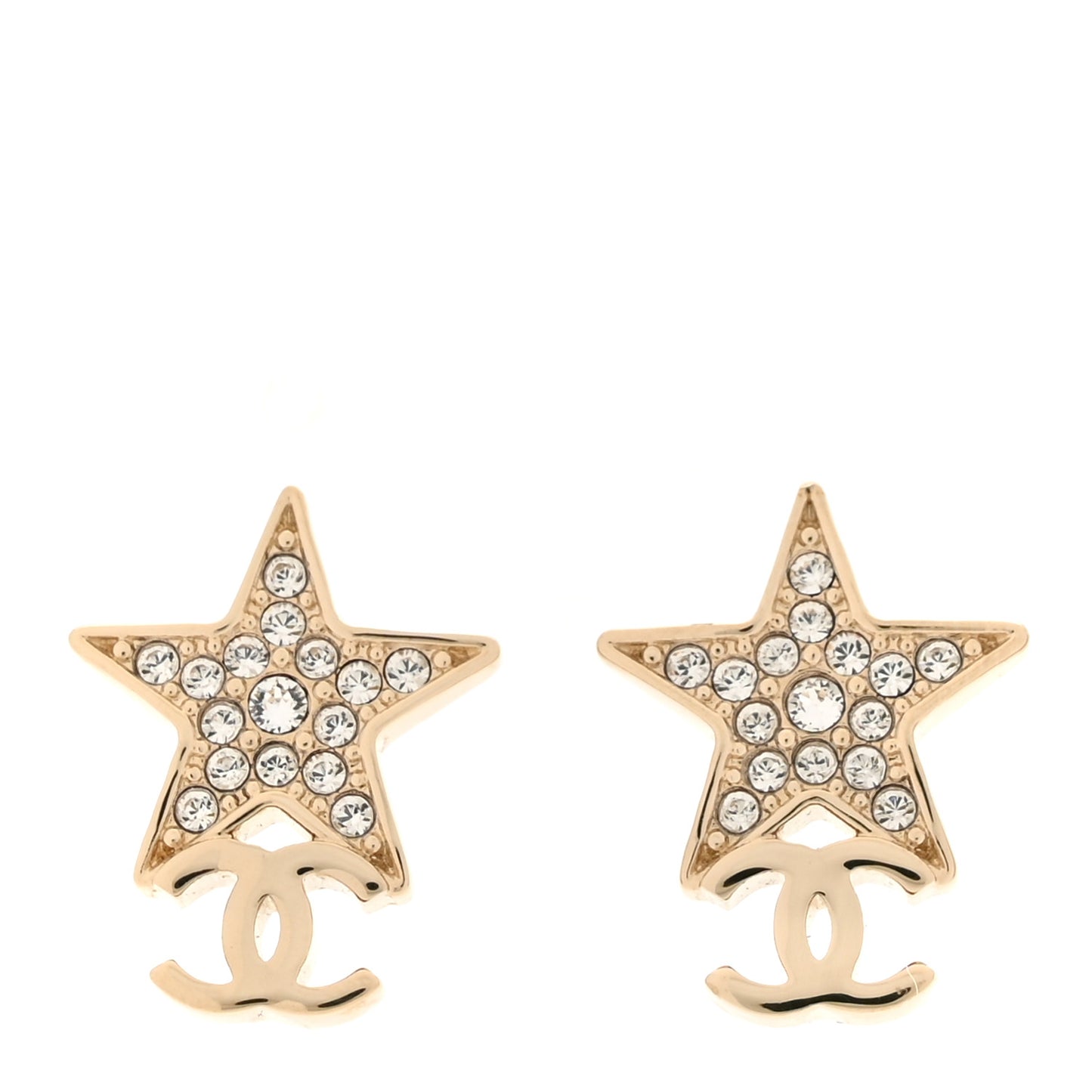 Crystal CC Star Earrings Gold