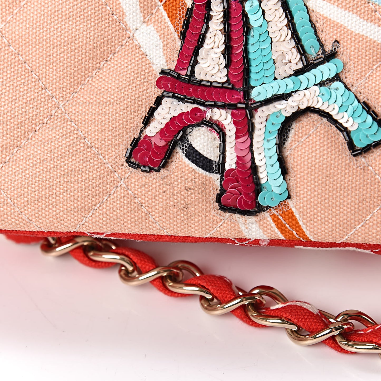 Canvas Printed Eiffel Tower Shoulder Bag