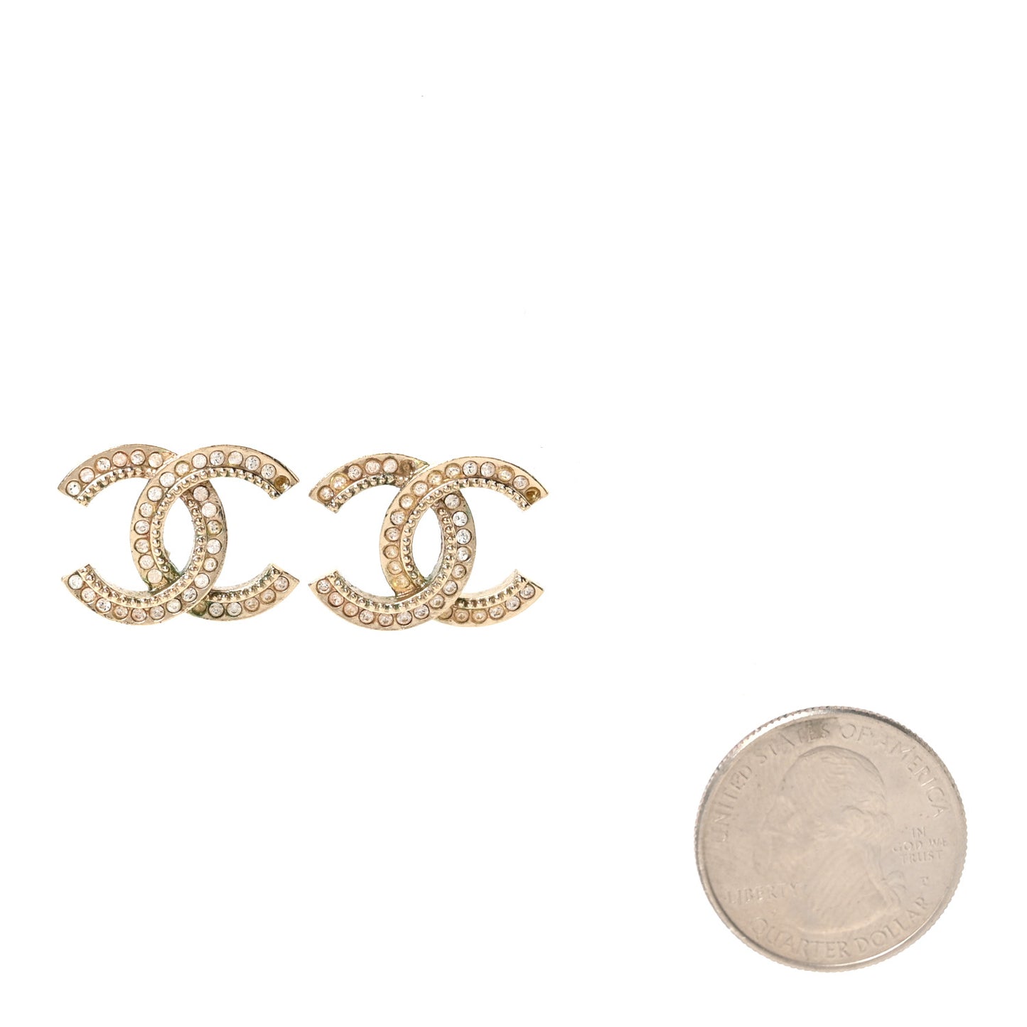 Crystal CC Earrings Gold