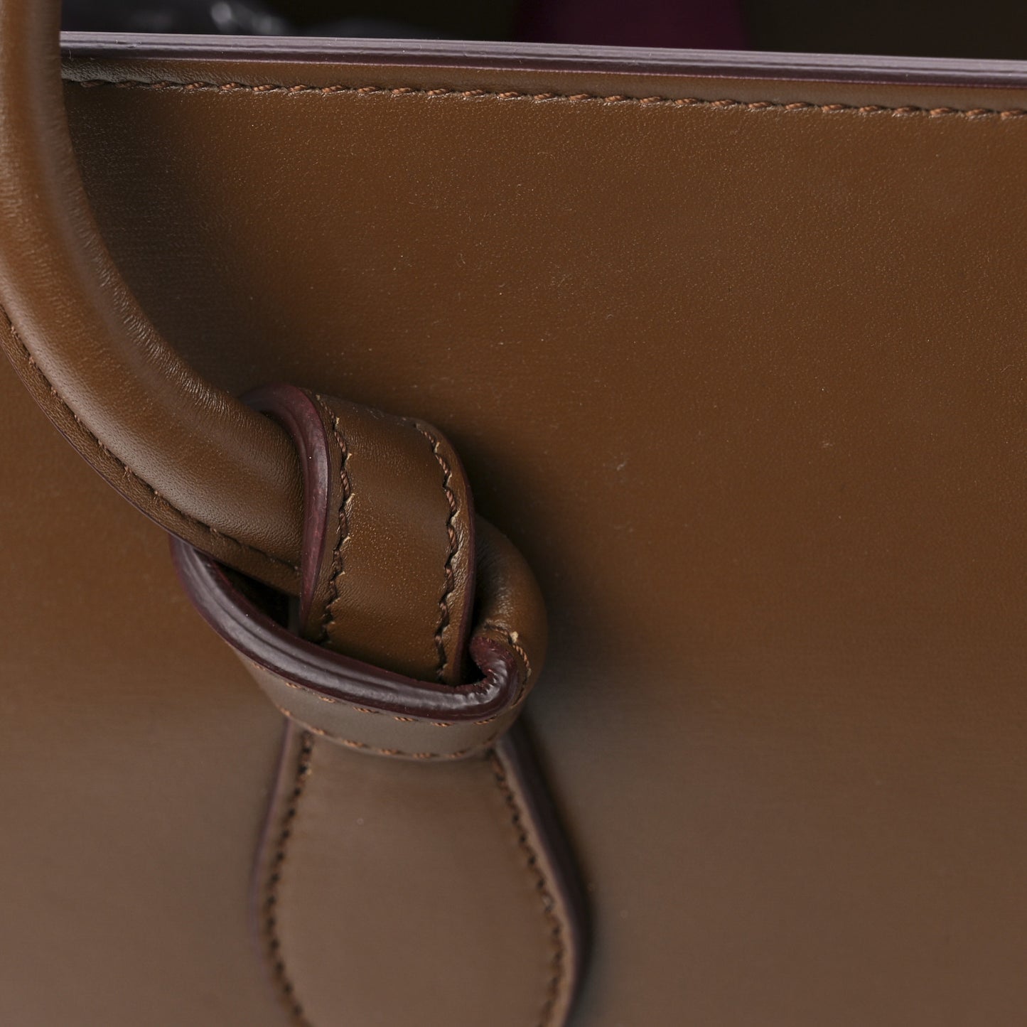 Palmelato Calfskin Mini Tie Knot Tote Camel