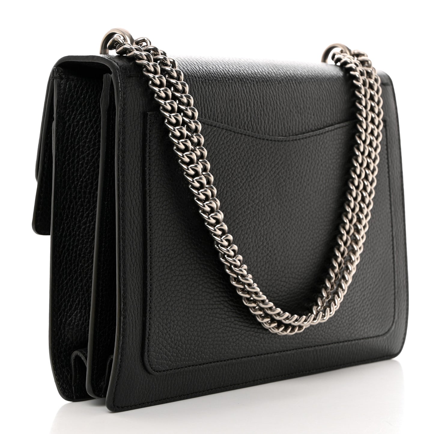 Dollar Calfskin Crystal Medium Dionysus Shoulder Bag Black Black Diamond