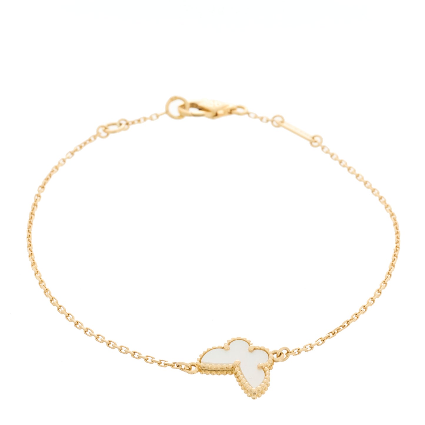 18K Yellow Gold Mother of Pearl Sweet Alhambra Butterfly Bracelet