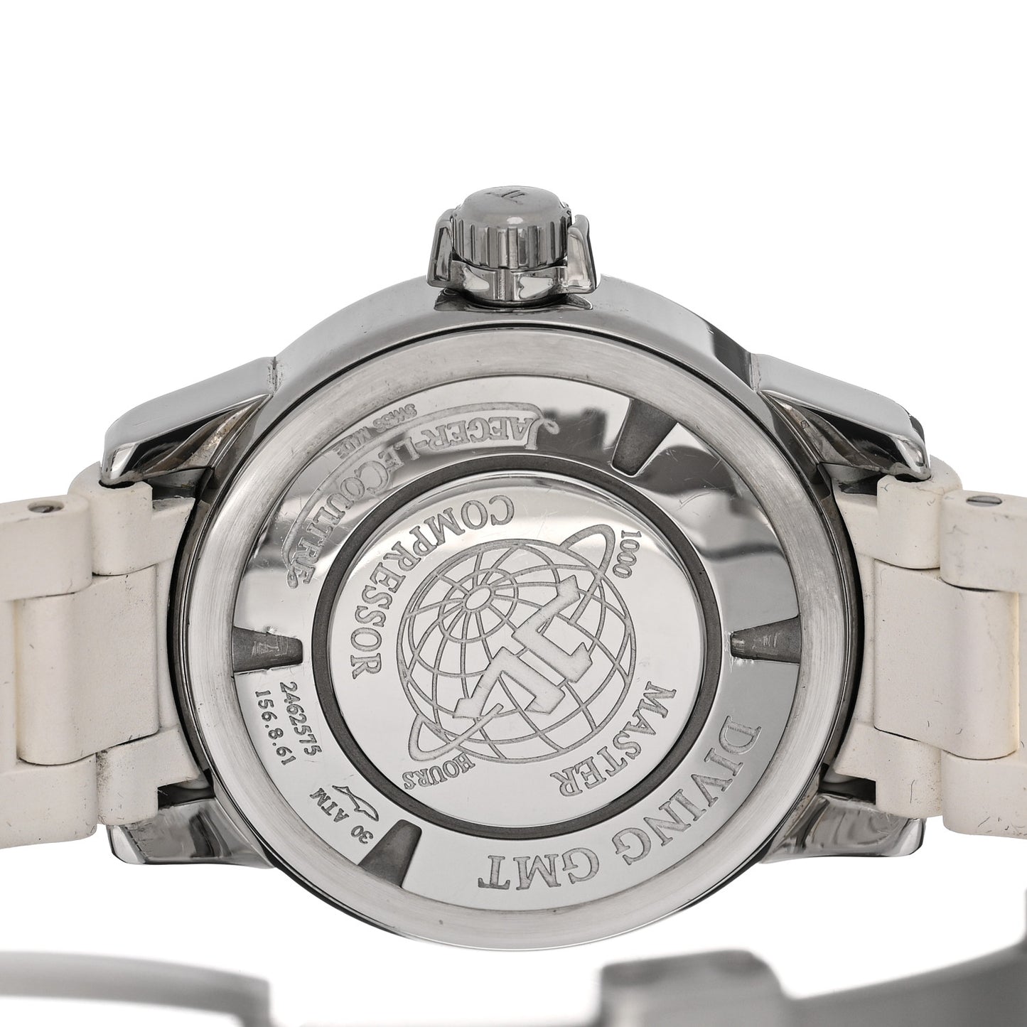 Stainless Steel Rubber Diamond 38mm Master Compressor GMT Automatic Watch White Q1898420