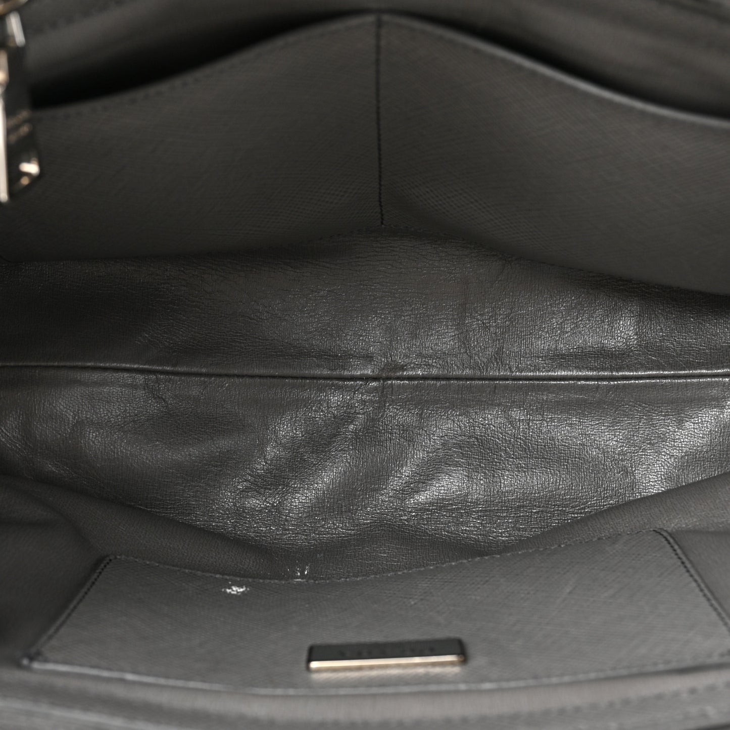Saffiano Cuir Double Zip Frame Tote Marmo