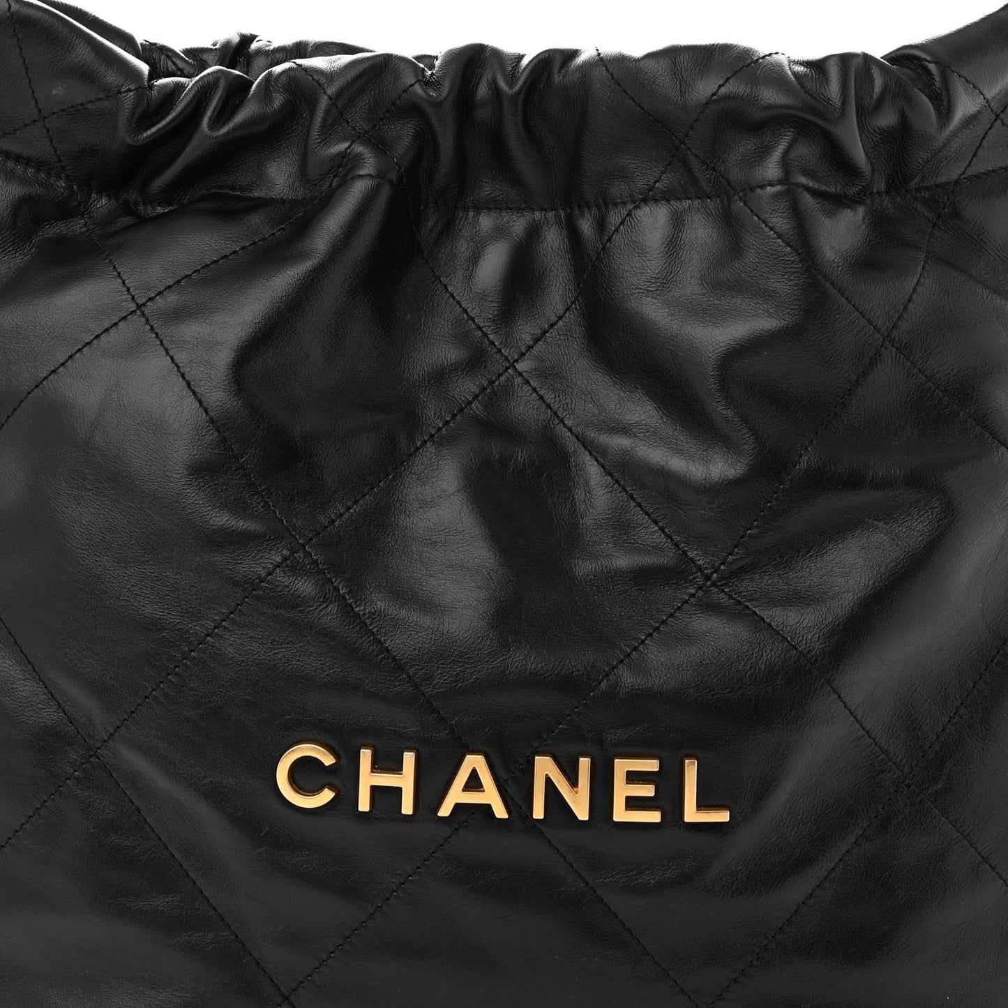 Shiny Calfskin Quilted Small Chanel 22 Black