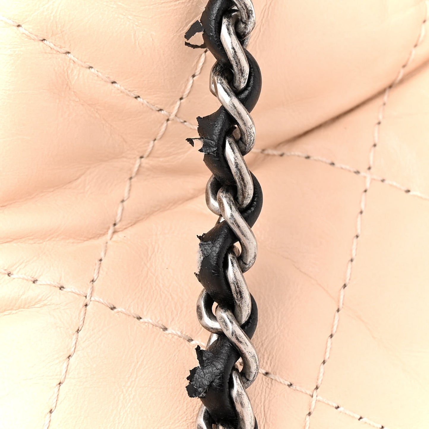 Aged Calfskin Quilted Small Gabrielle Backpack Beige Black