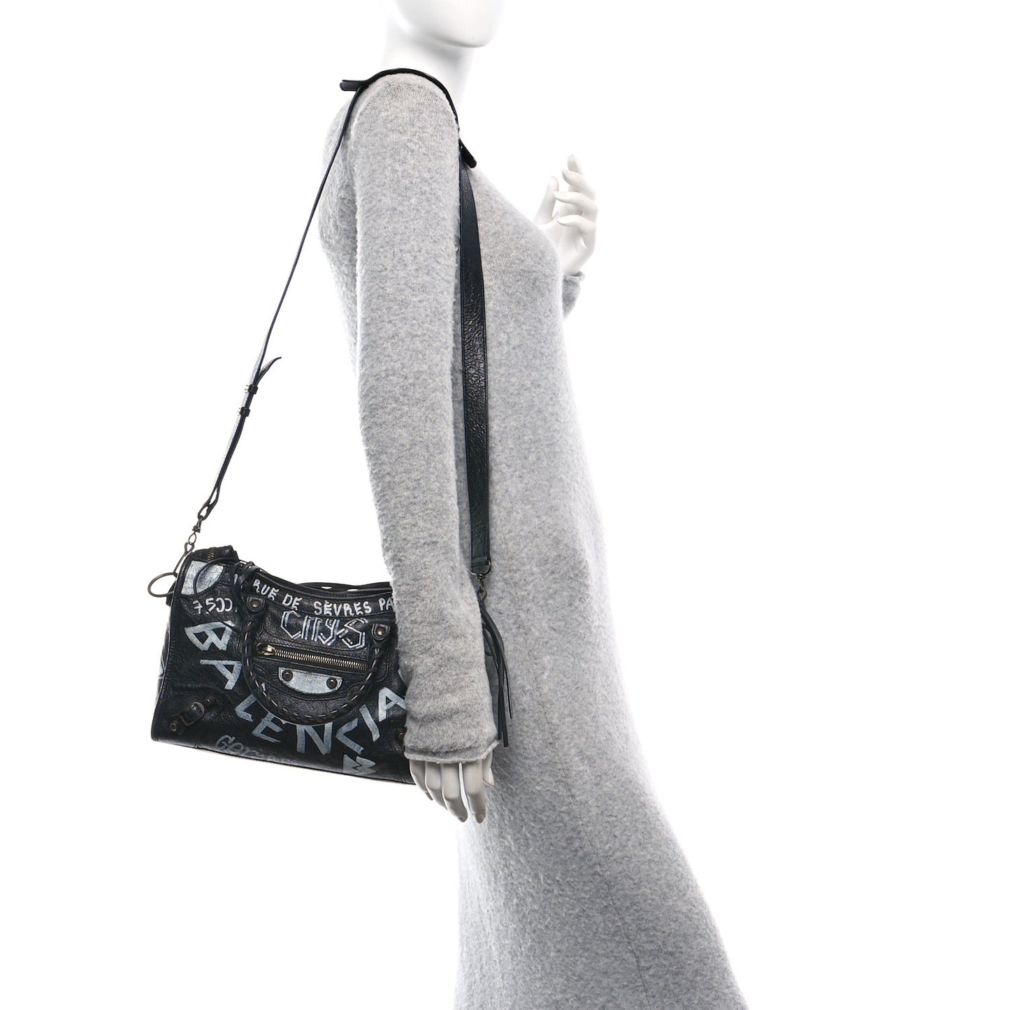 Agneau Classic Hardware Graffiti All Over S City Black