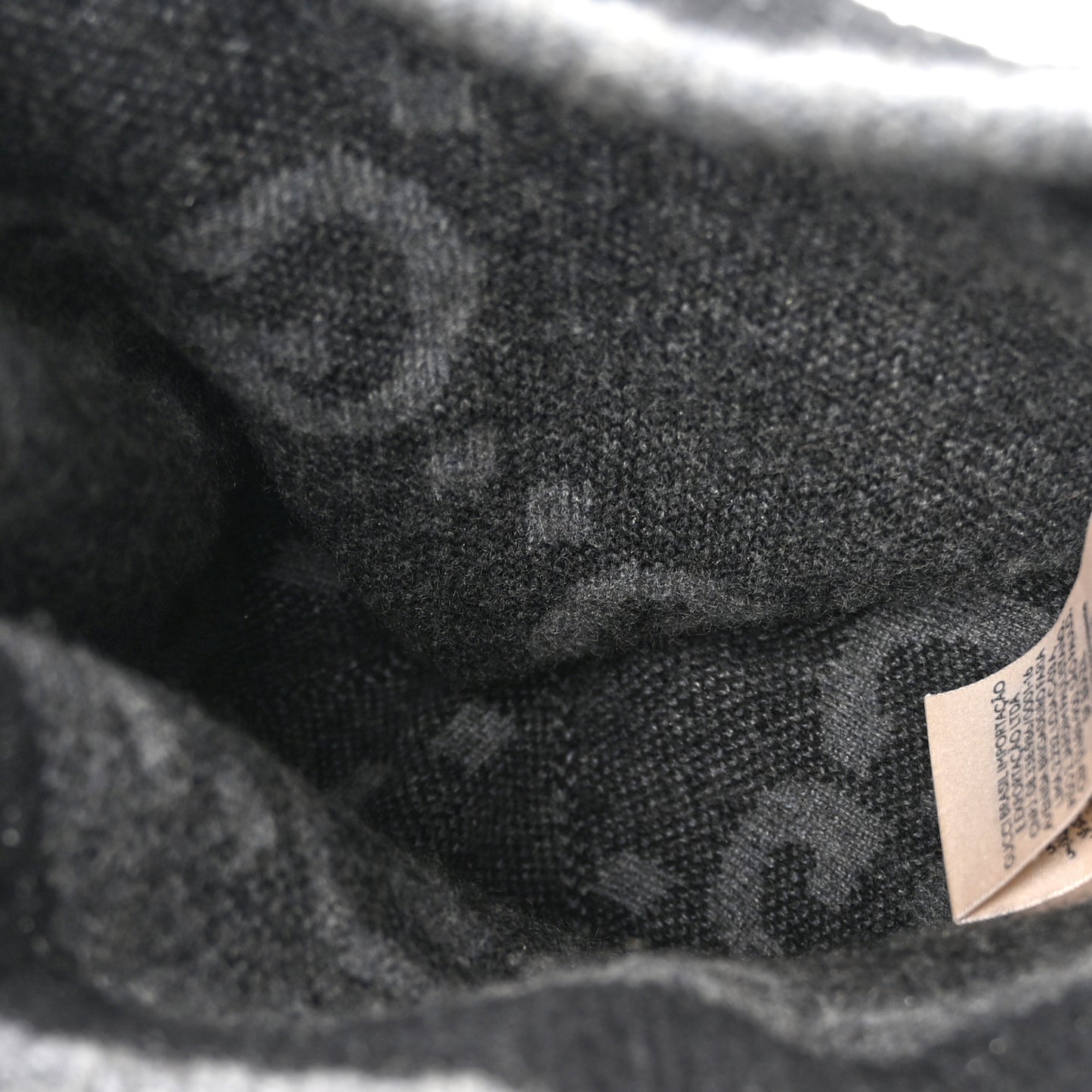 Cashmere GG Monogram Beanie Hat M Grey Black